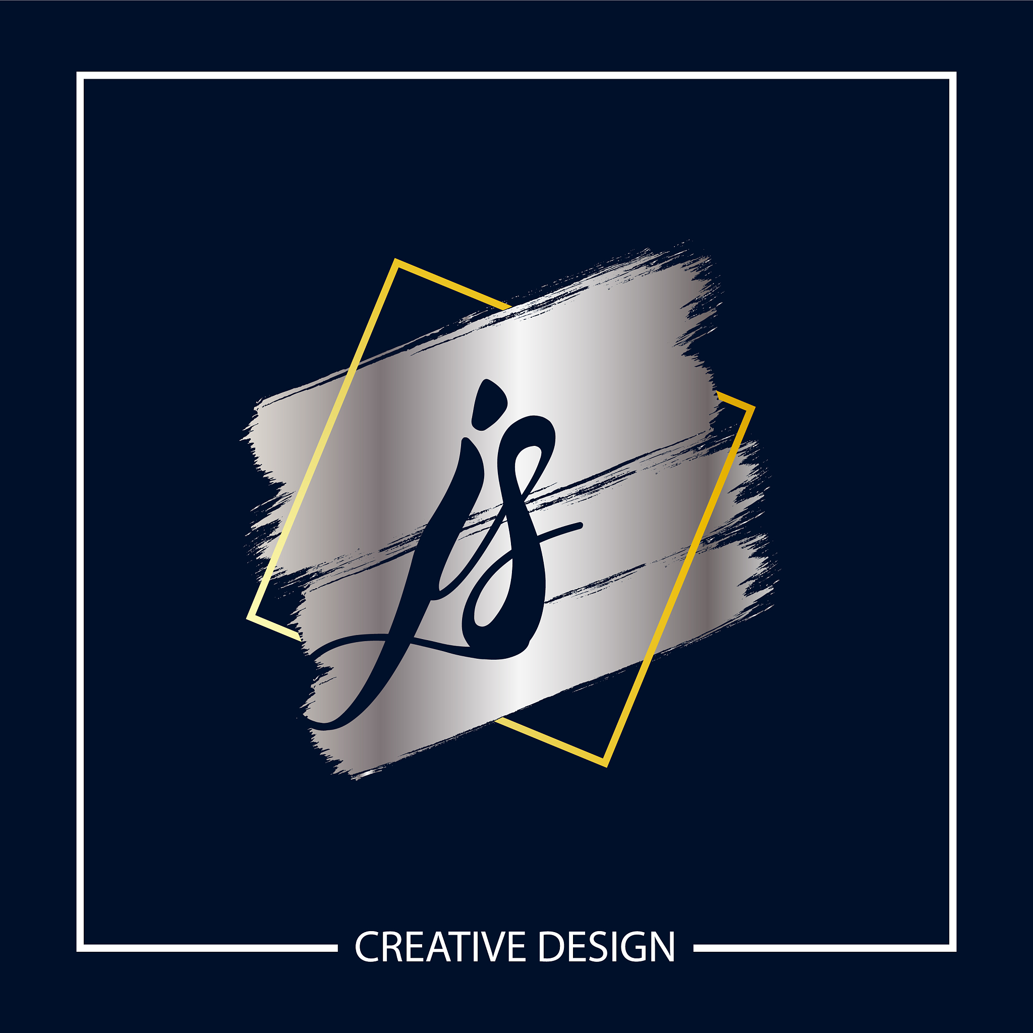 initial letter js logo template design