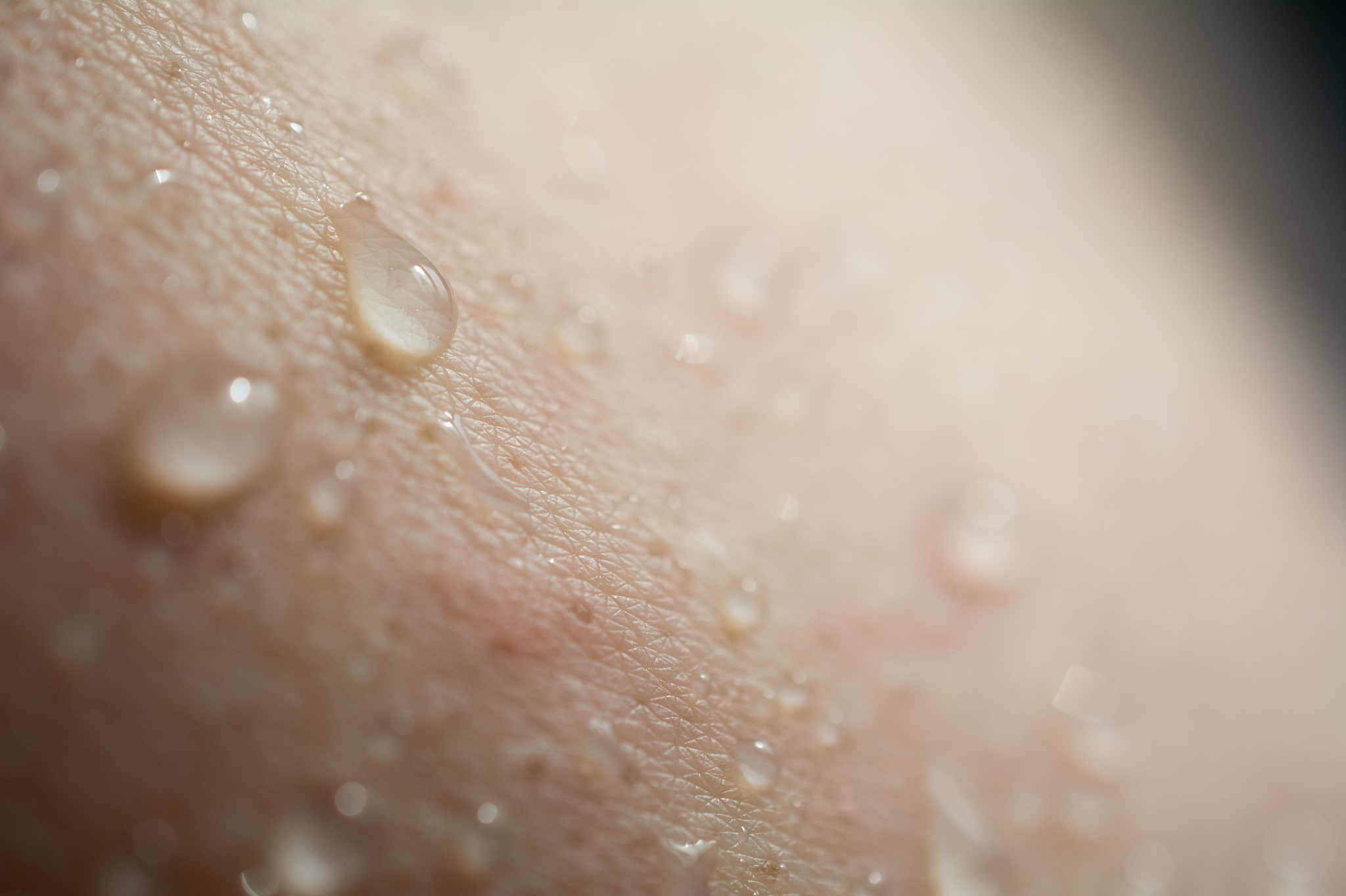 aging  wet skin with water drops