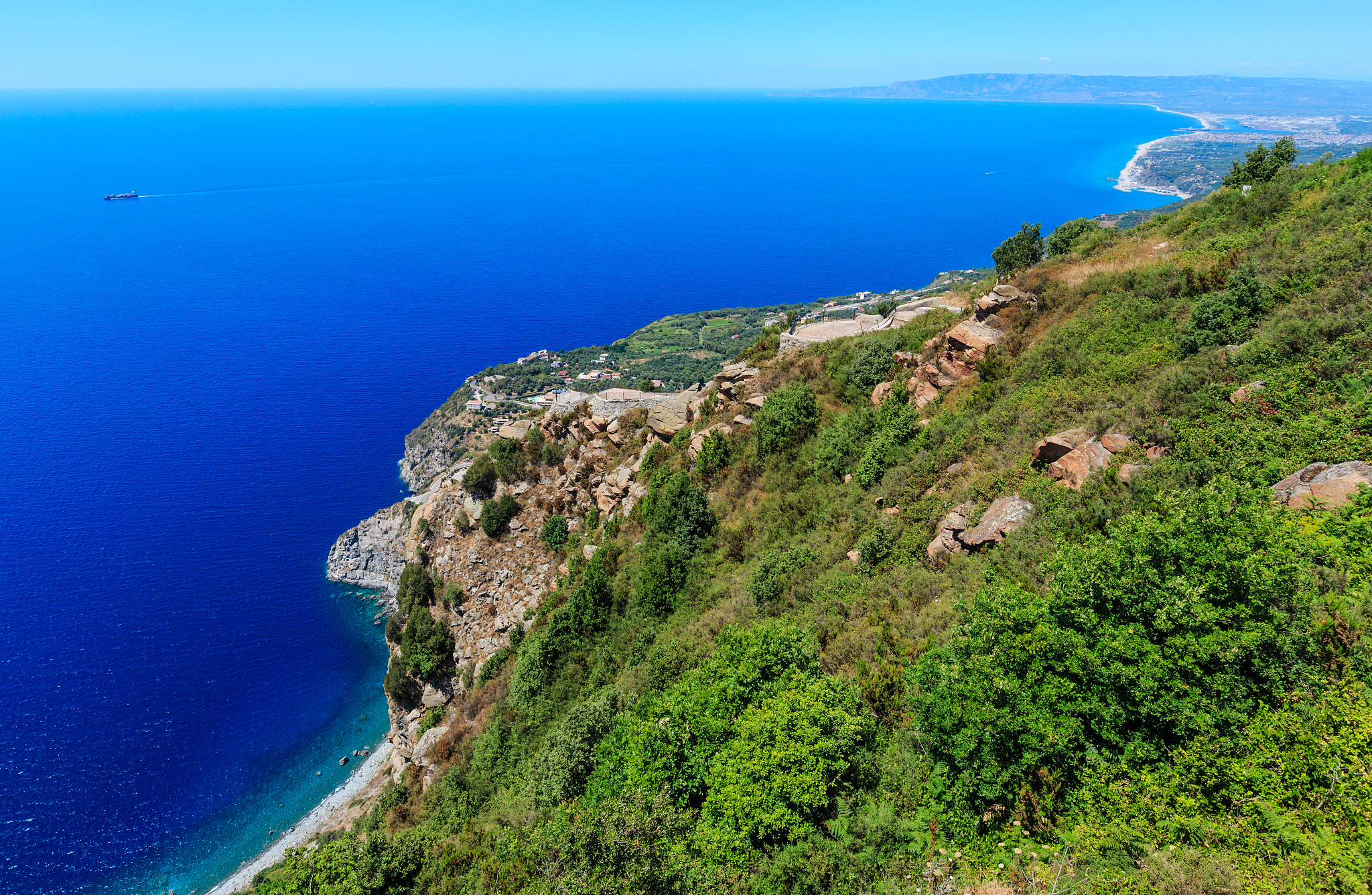 sea coast view from saint elia mount top