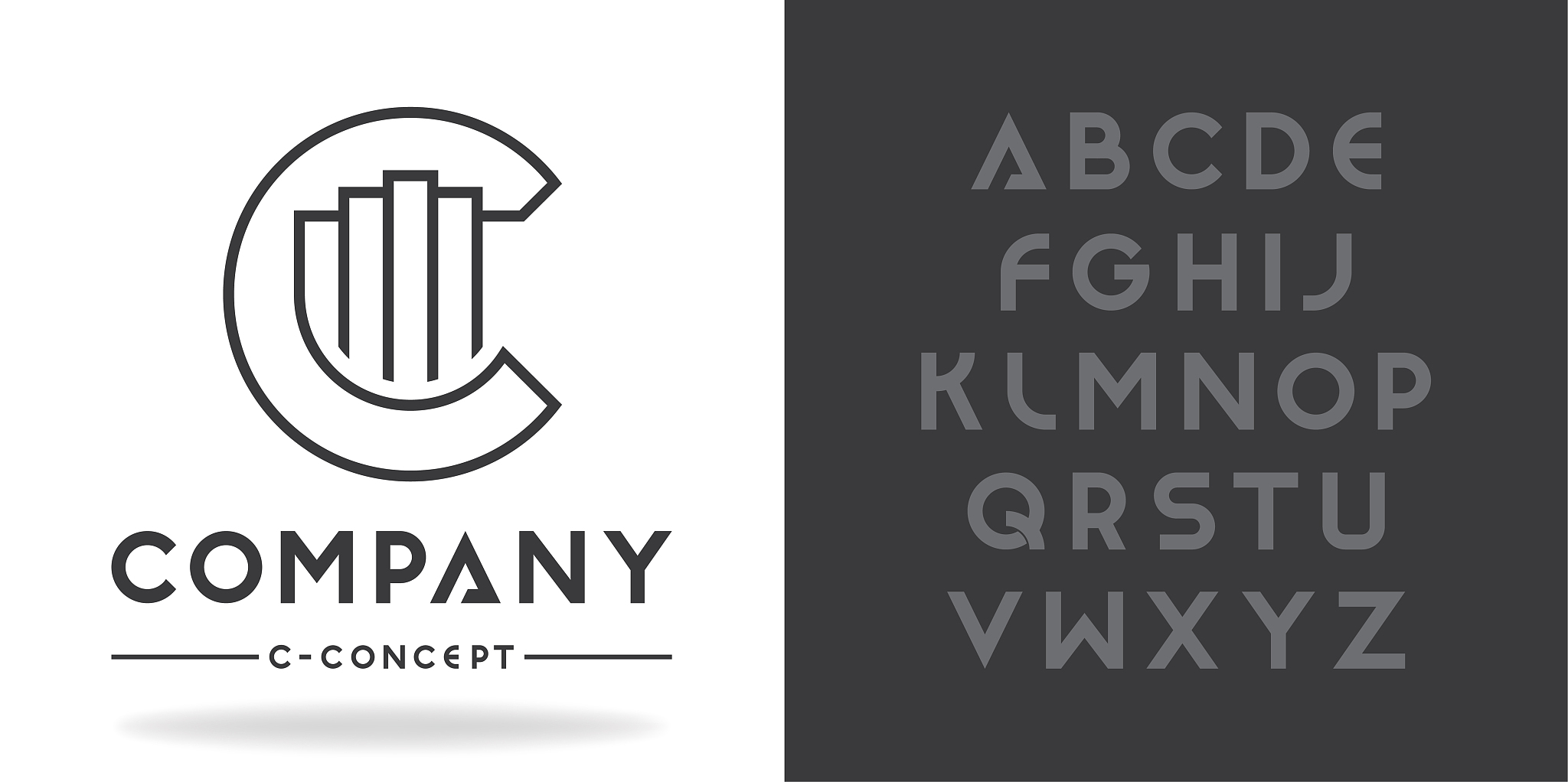 real estate, business logo template. font character design and f
