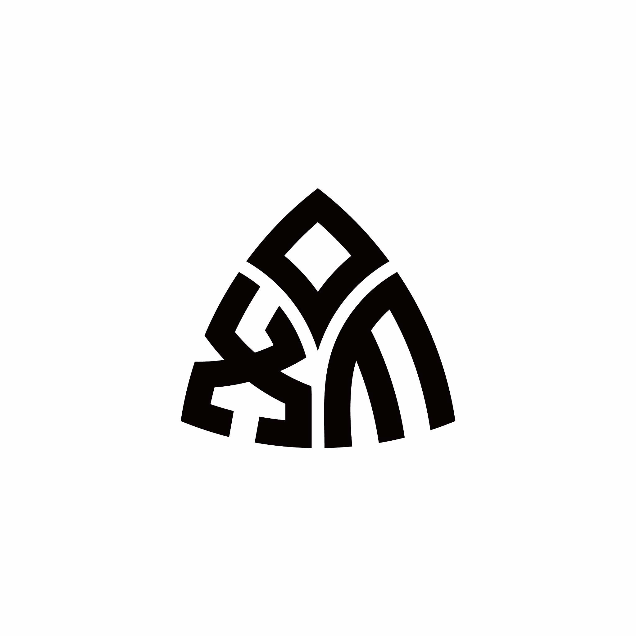 xm monogram logo with modern triangle style