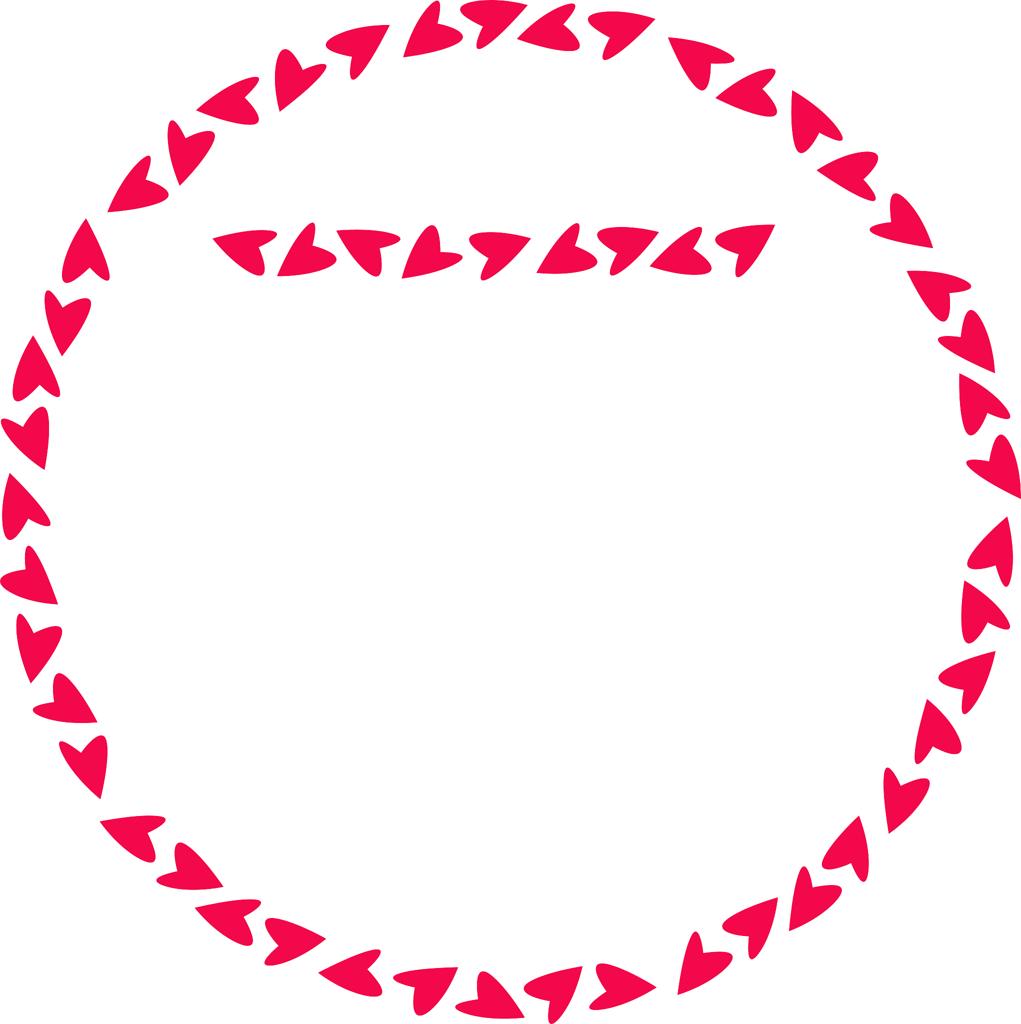 round frame made of red hearts. love socket. vector image in one