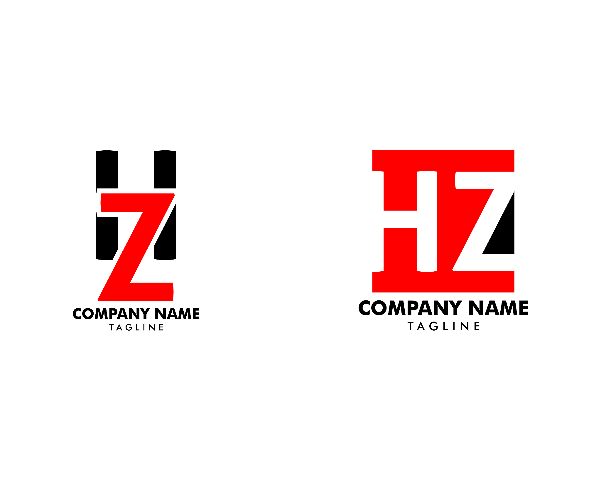 set of initial letter hz   template design