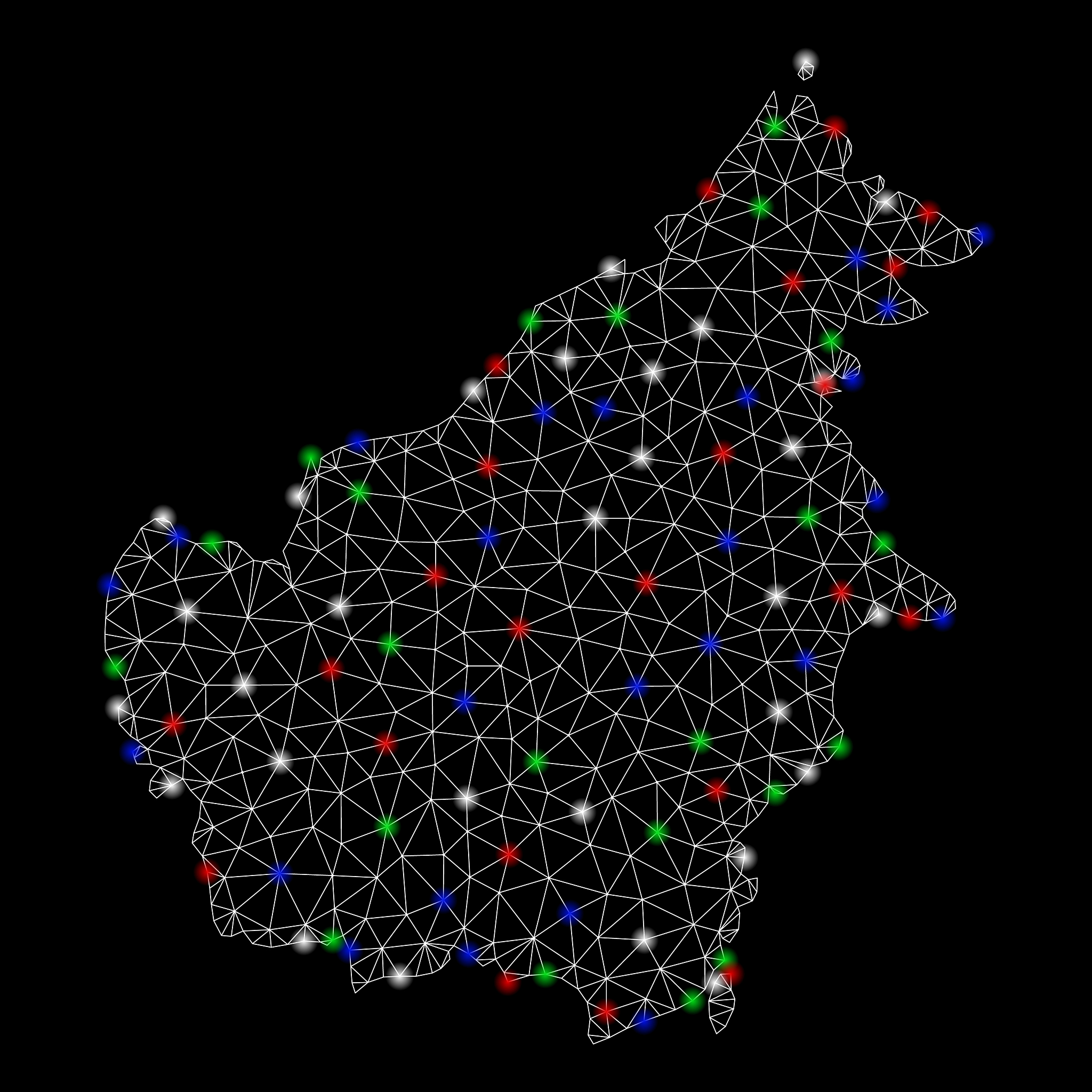 bright mesh carcass borneo island map with flash
