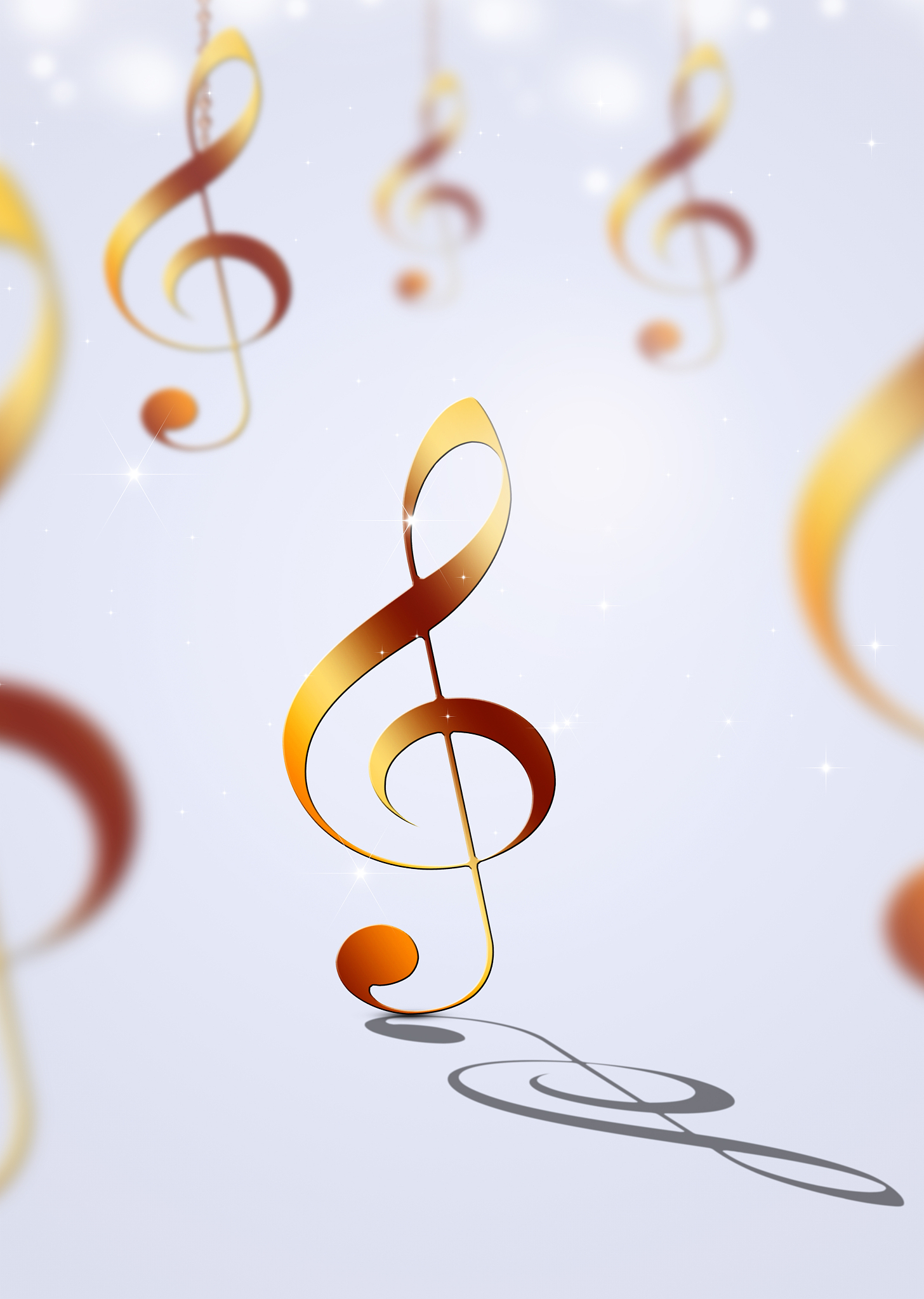 golden music notes