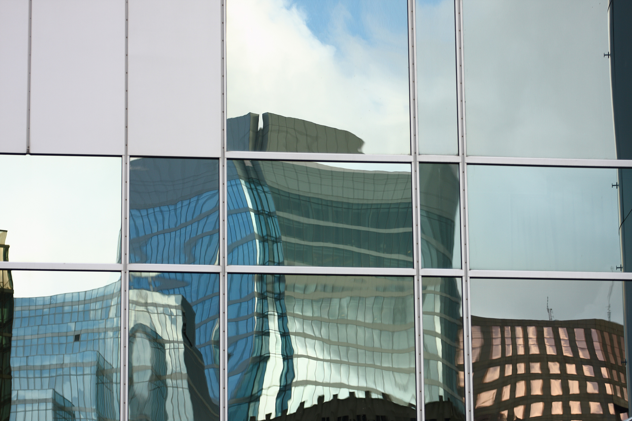 reflection of the skyscrapers