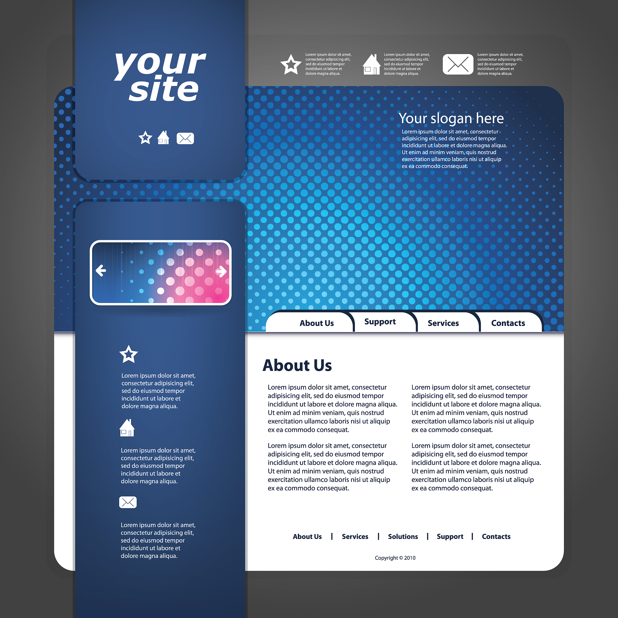 one page website template