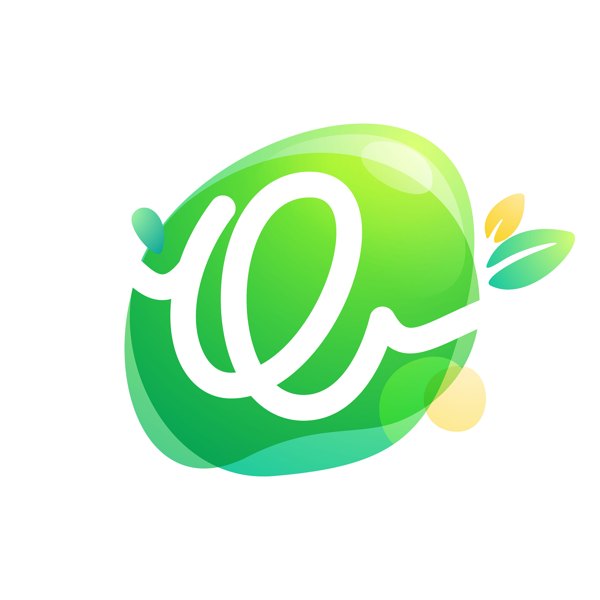 vector green eco letter q logo.