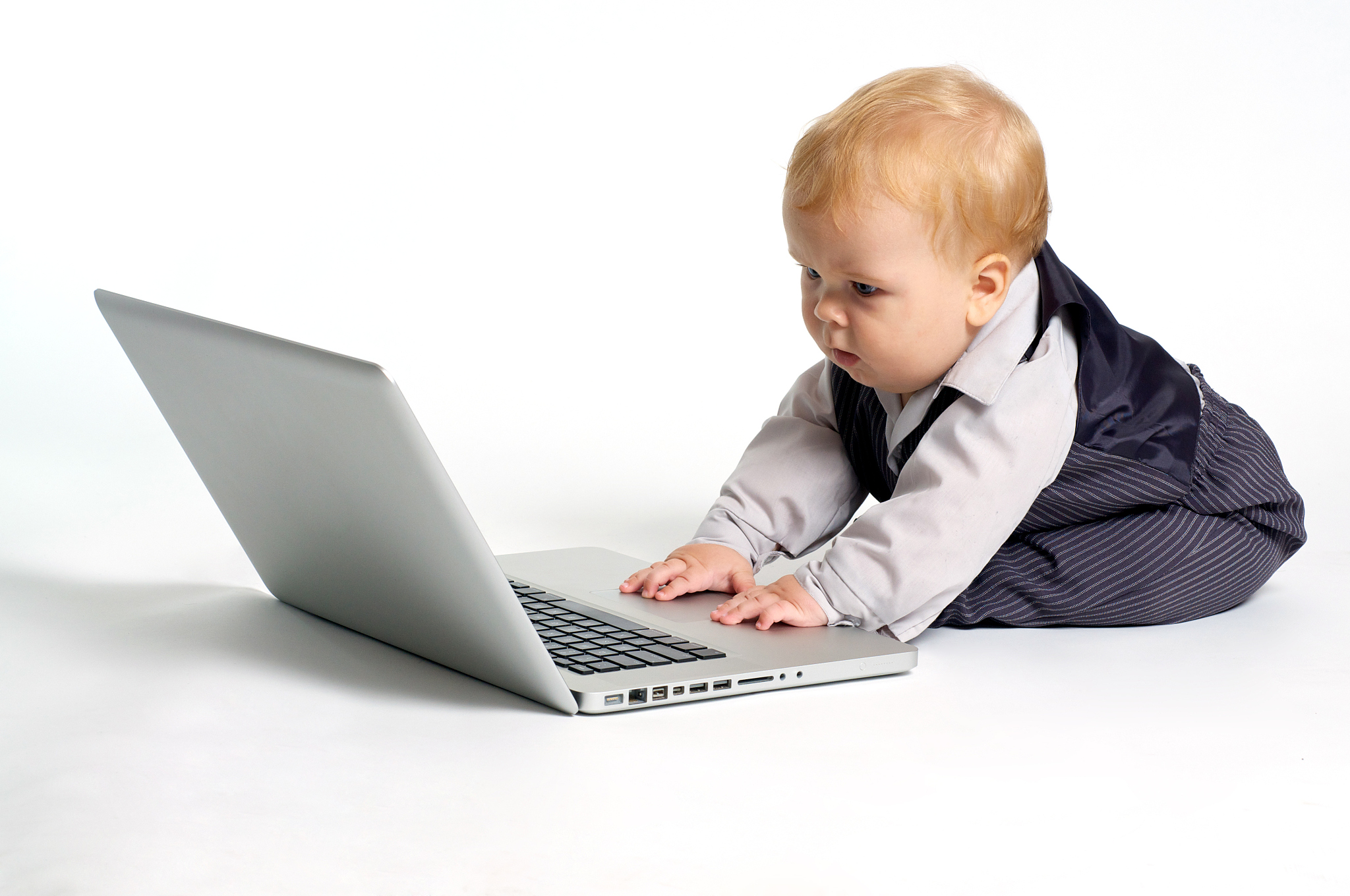 smart baby with laptop