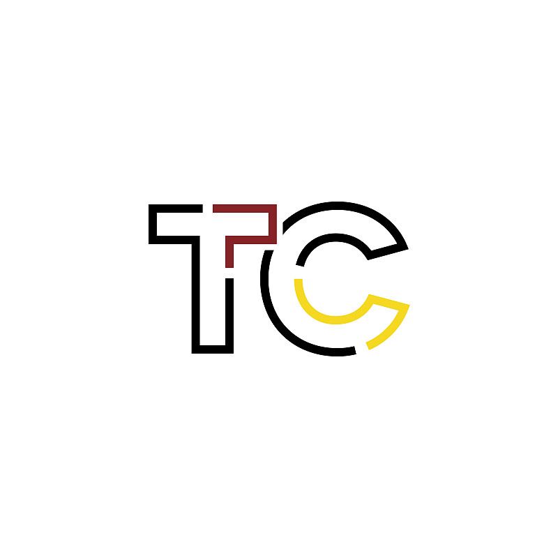 tc letter logo icon design template elements