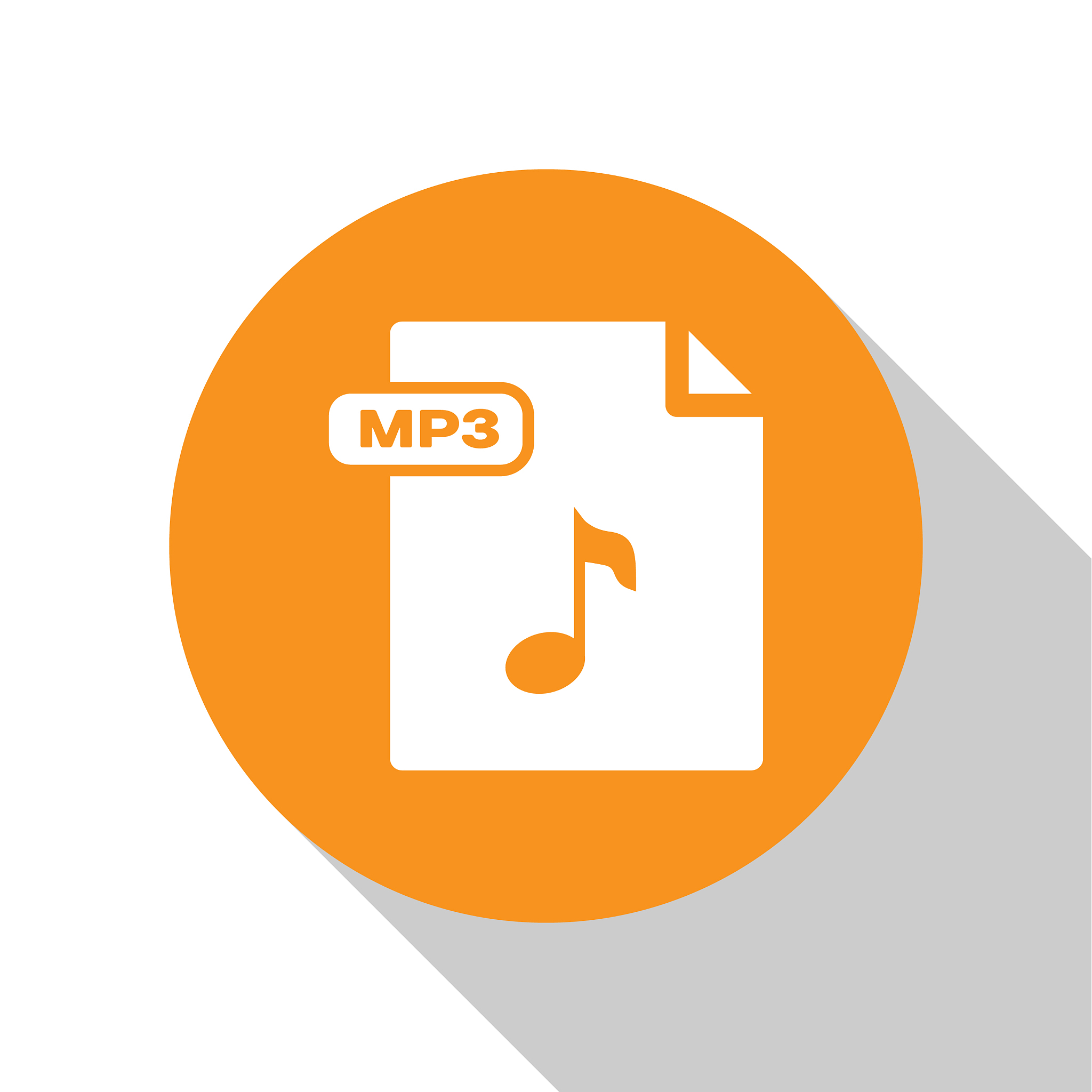 white mp3 file document download mp3 button icon