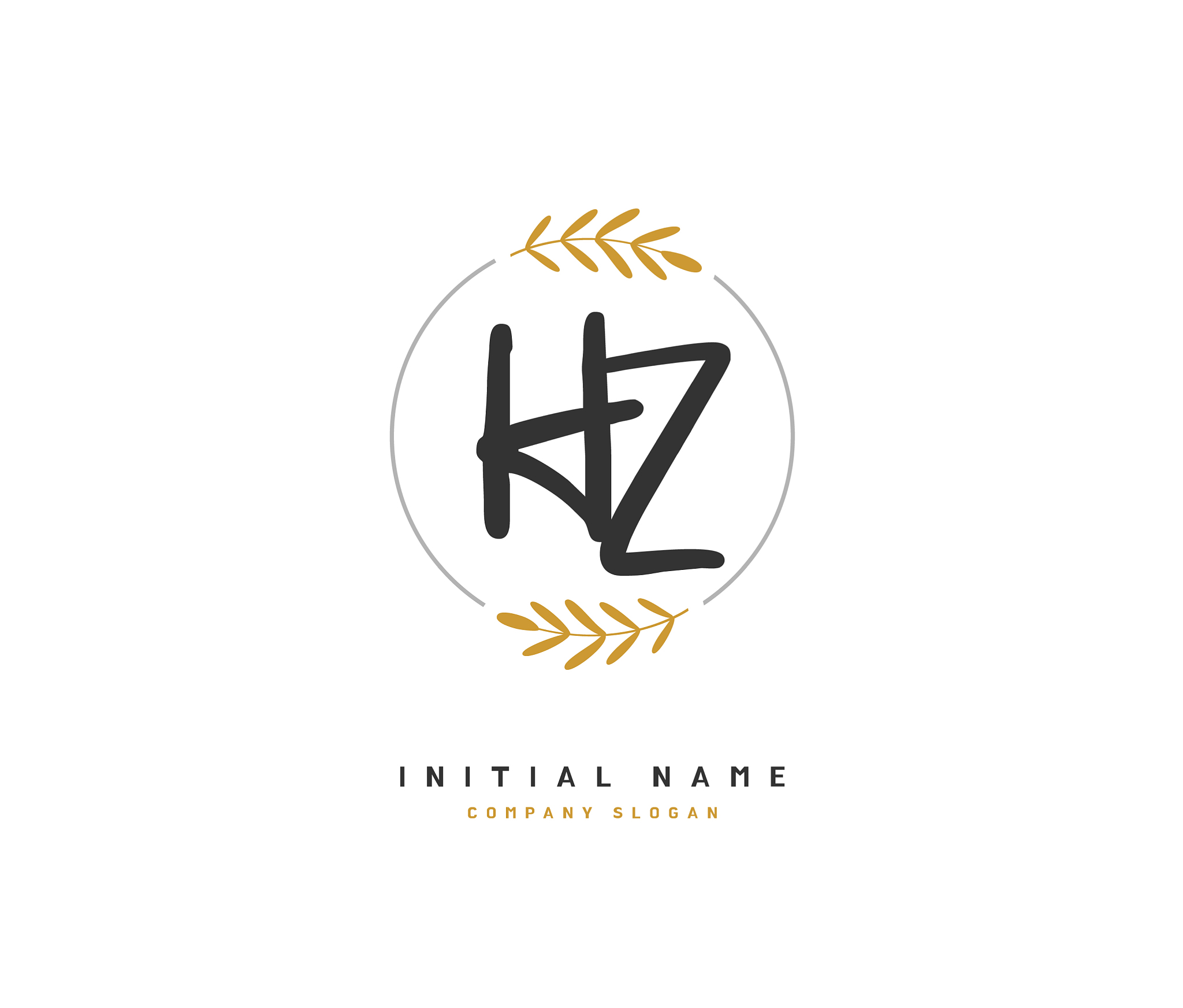 h z beauty initial logo handwriting logo of