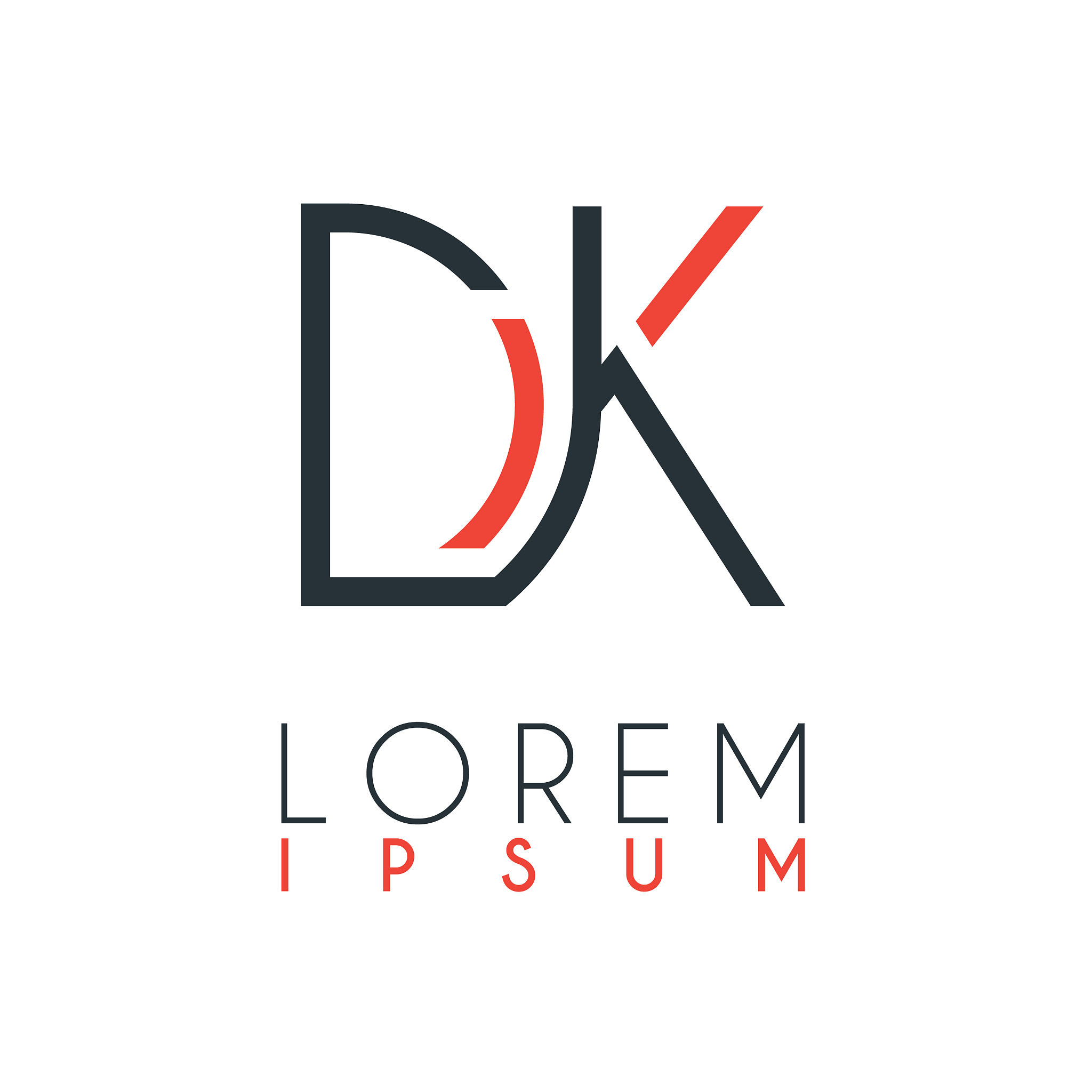 the logo between letter d and letter k or dk