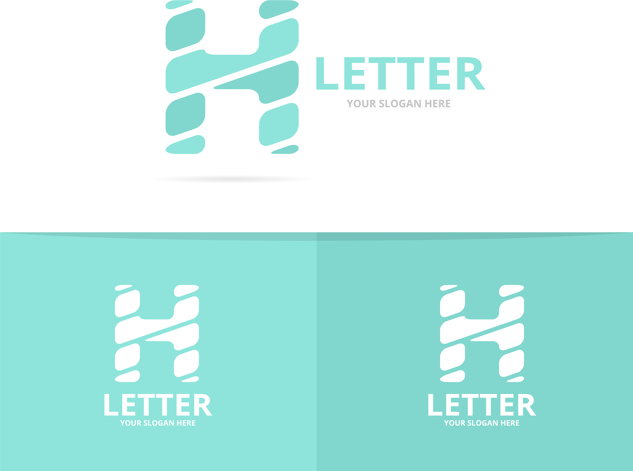 unique letter h logo design template