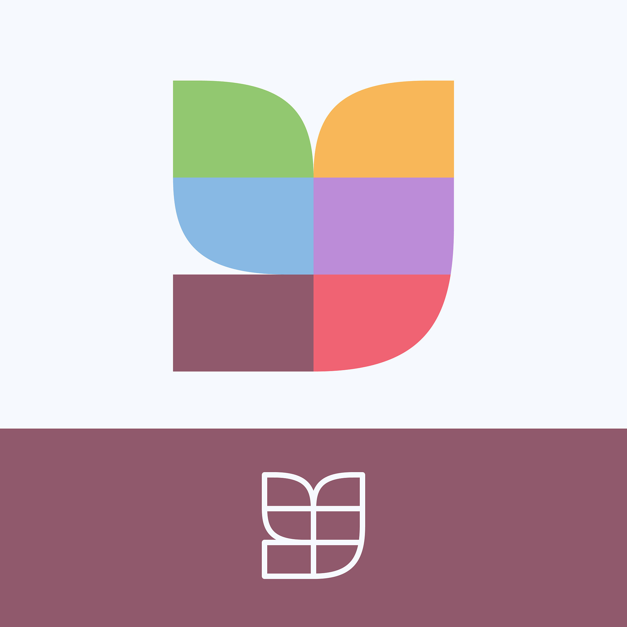y letter logo made of pattern blocks with pretty dim colors.