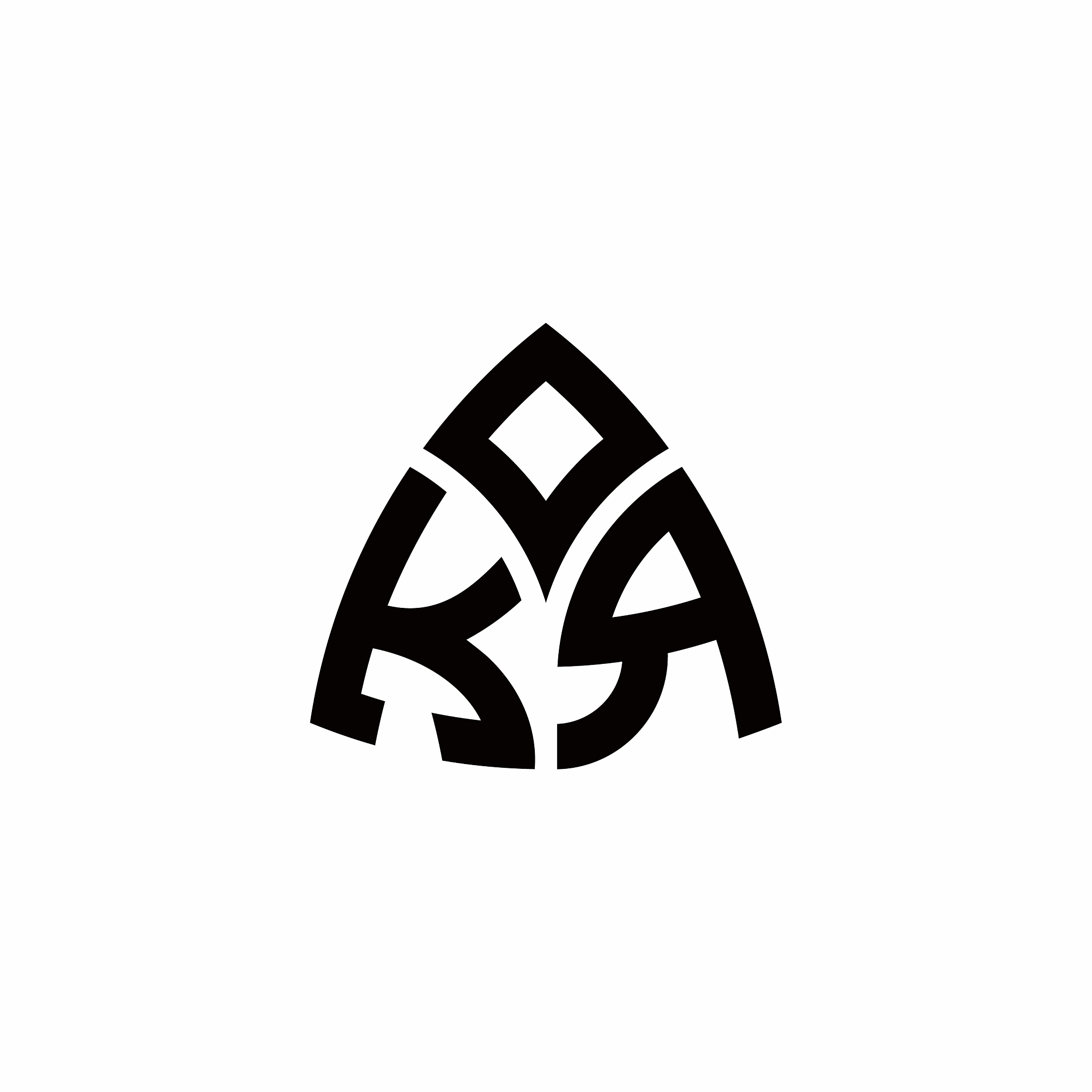 kr monogram logo with modern triangle style