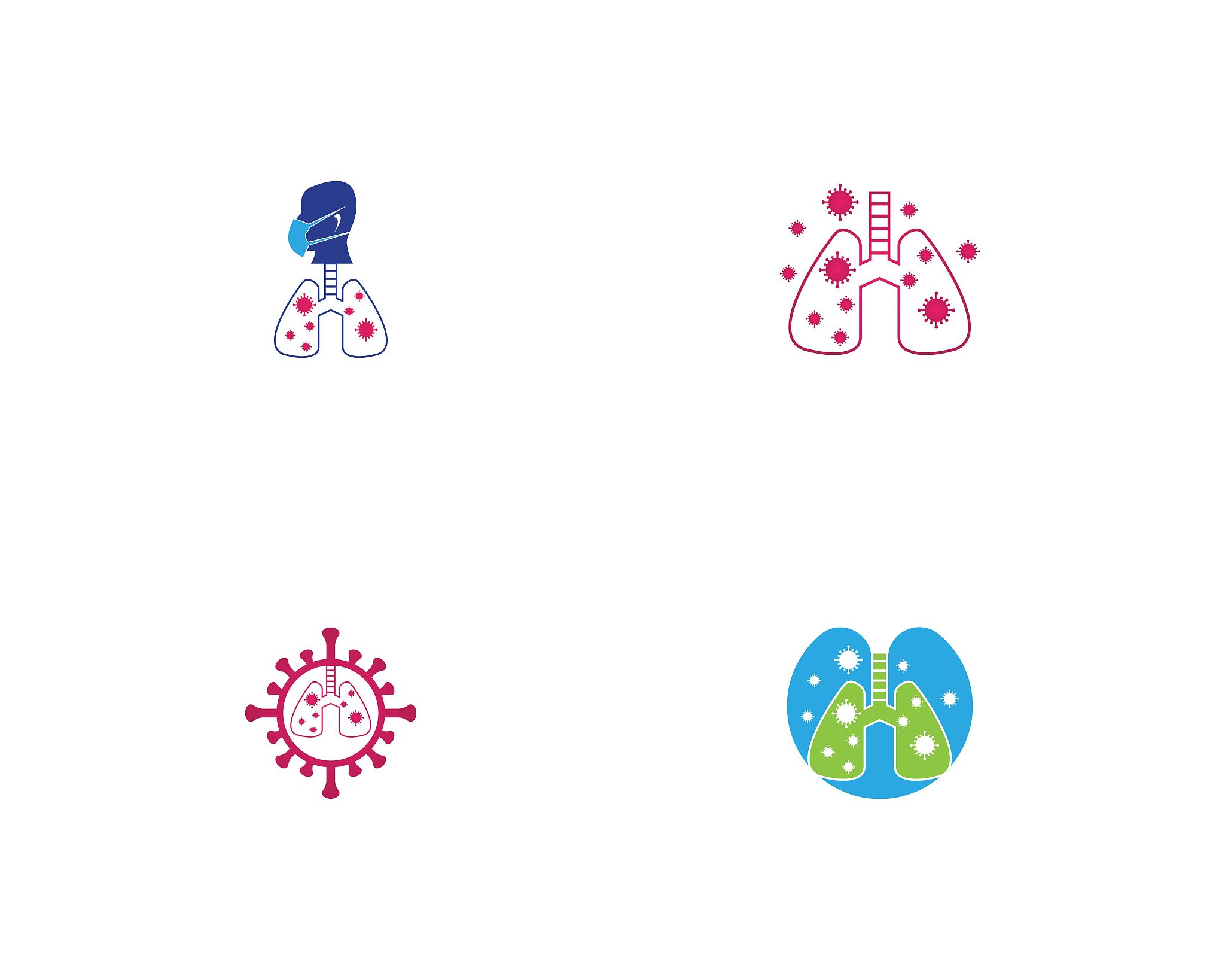 covid -19 set  logo vector template illustration