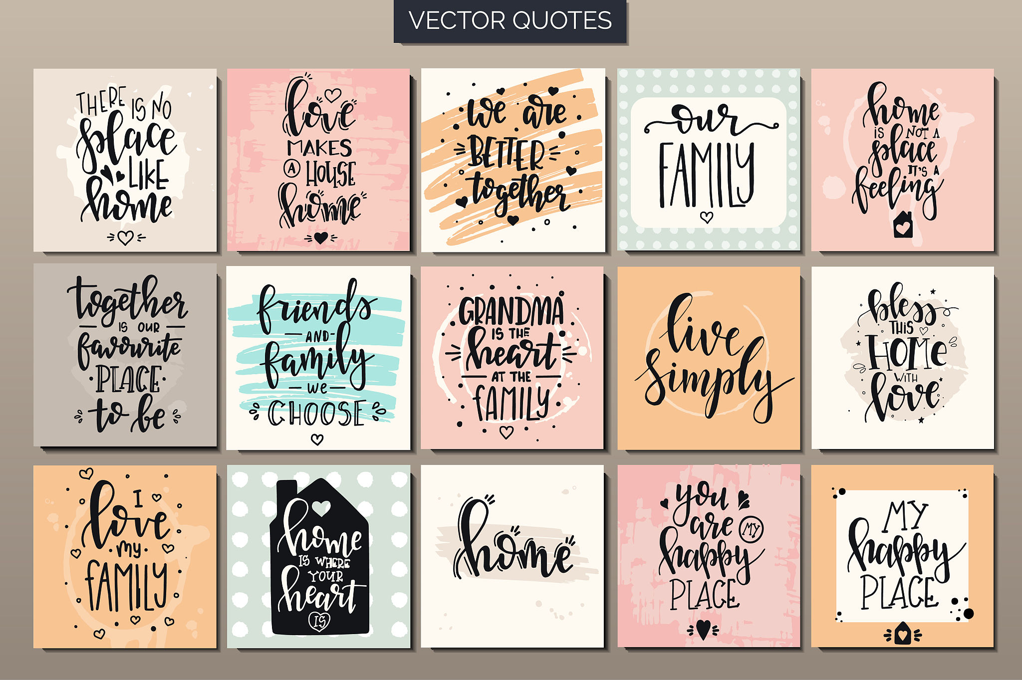 hand drawn typography posters set. conceptual handwritten phrase