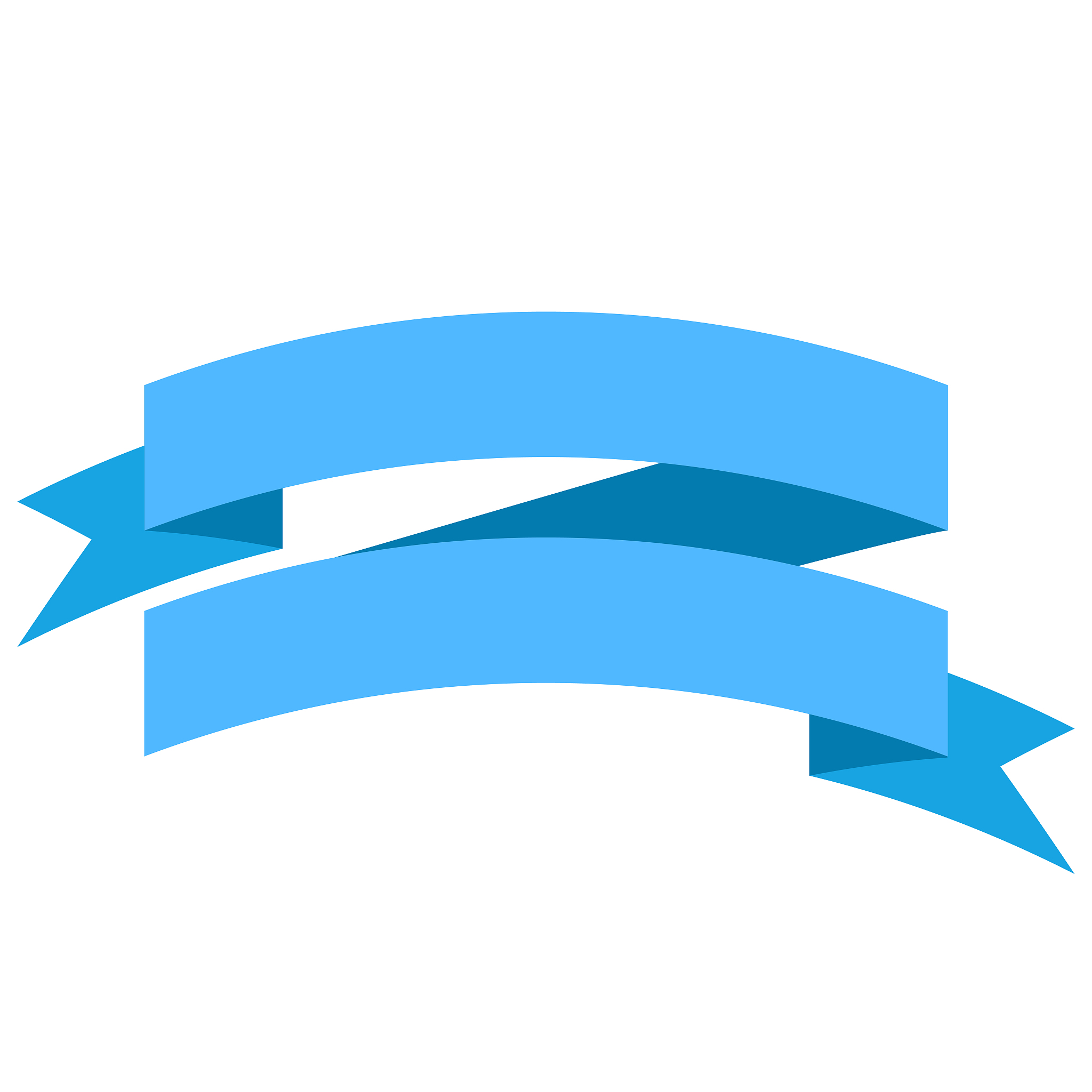 flat tape banners for your design banneror poster, blue ribbons 