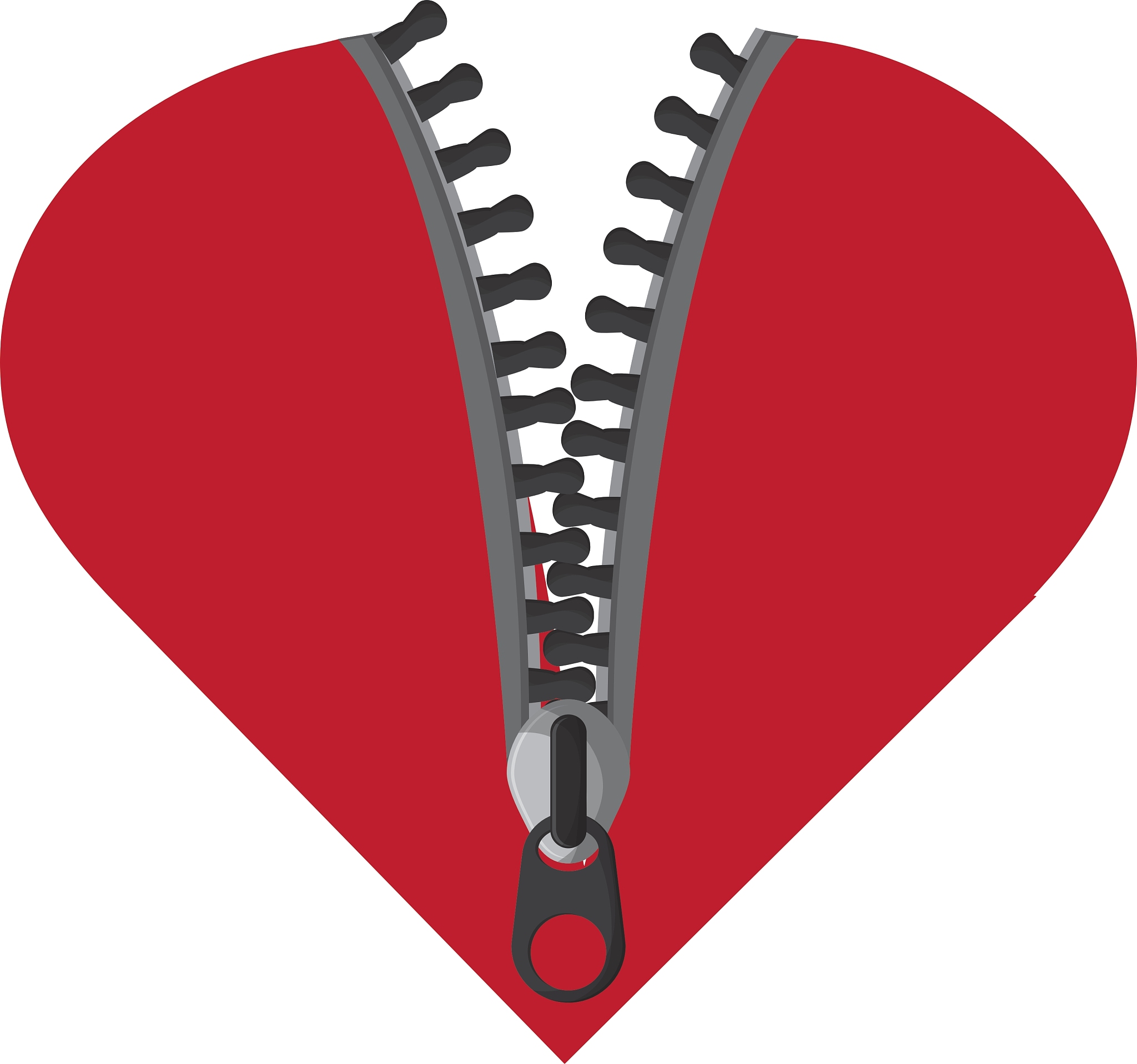 zip heart zipper cloth design