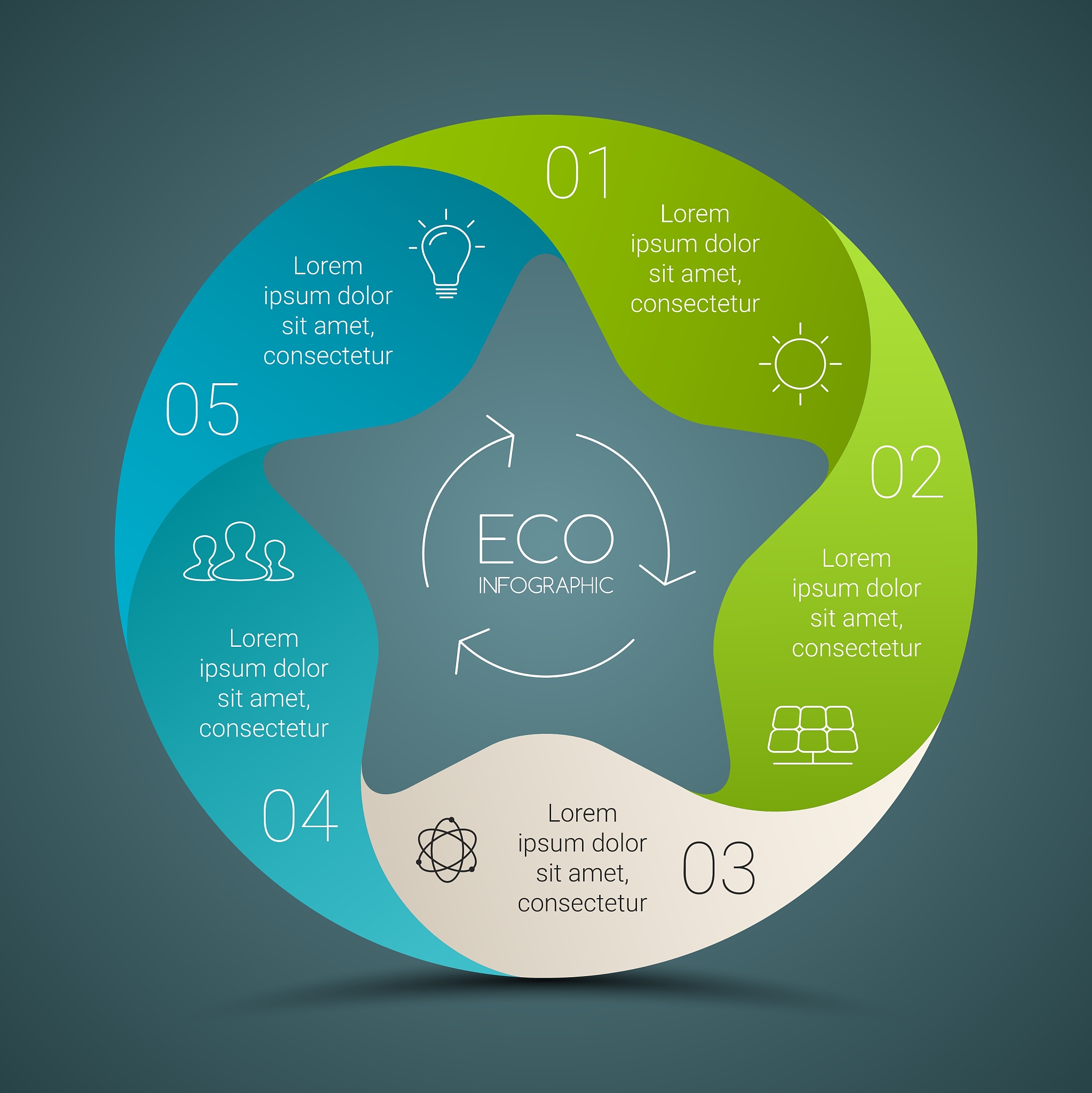 circle eco infographics set ecology
