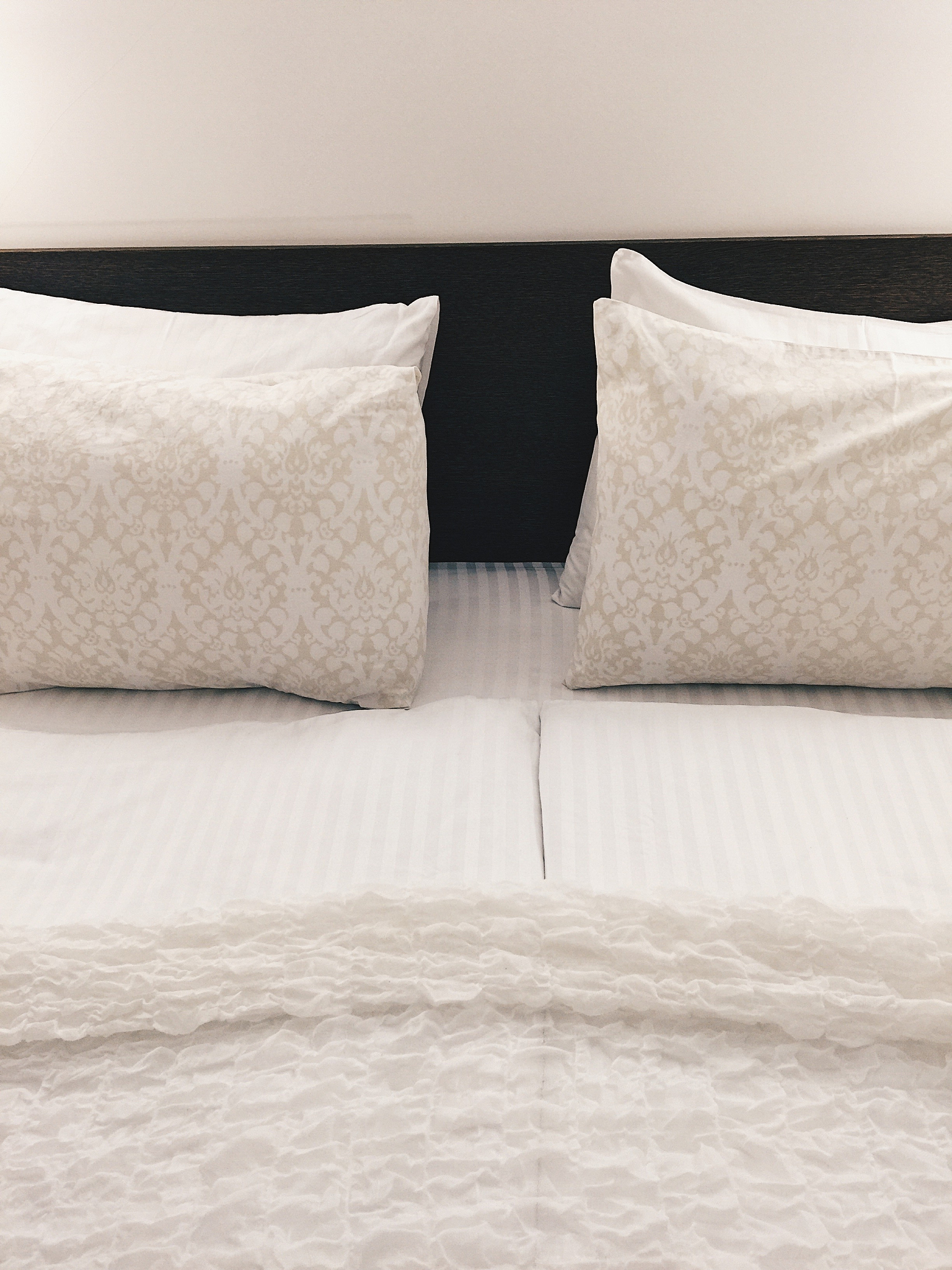 high angle view of bed at home