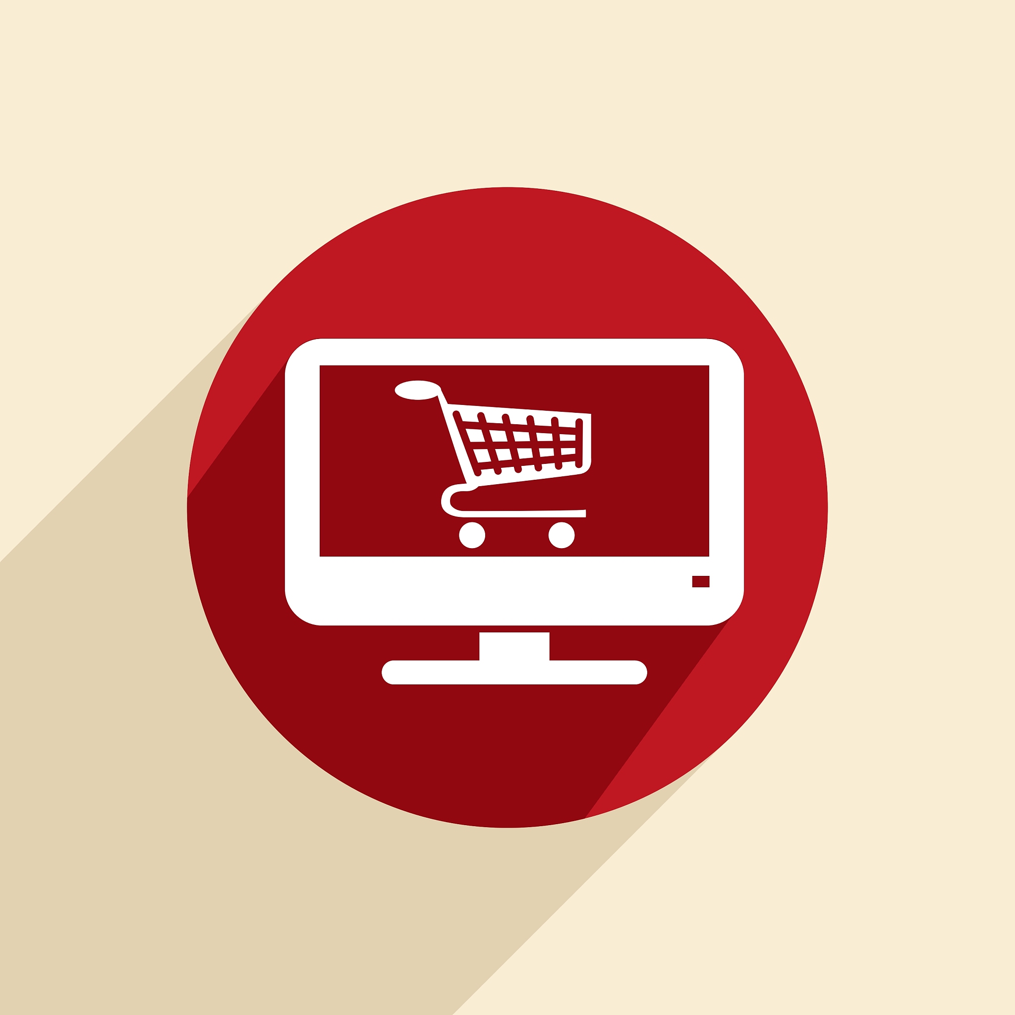 monitor with symbol shopping cart