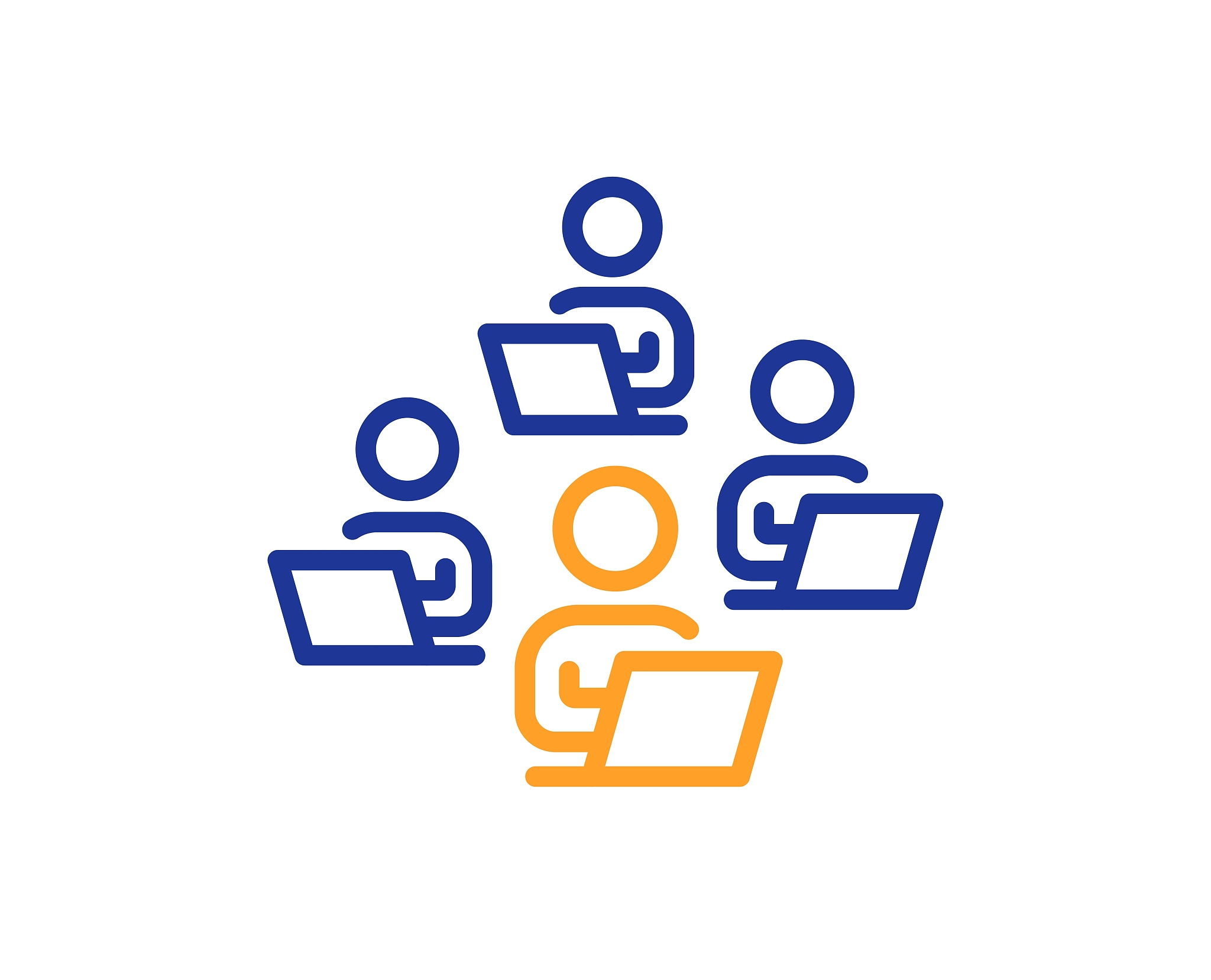 teamwork line icon. remote office sign. vector