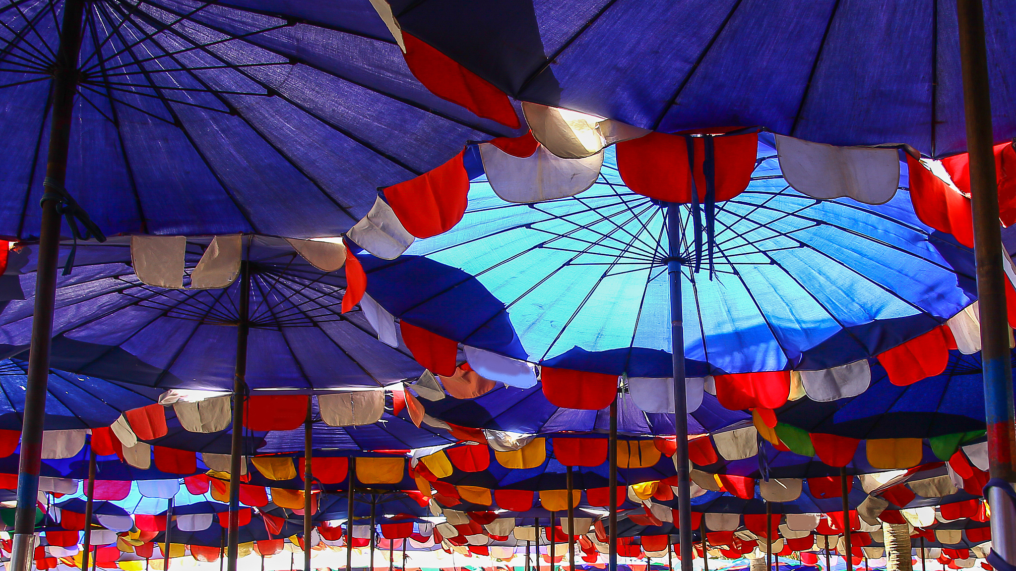 inside beach umbrella background