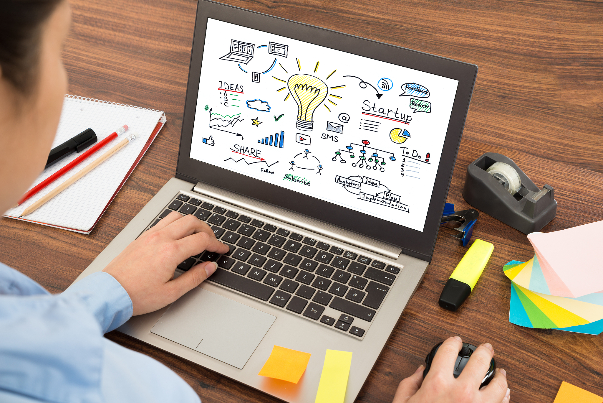 businesswoman looking at start-up