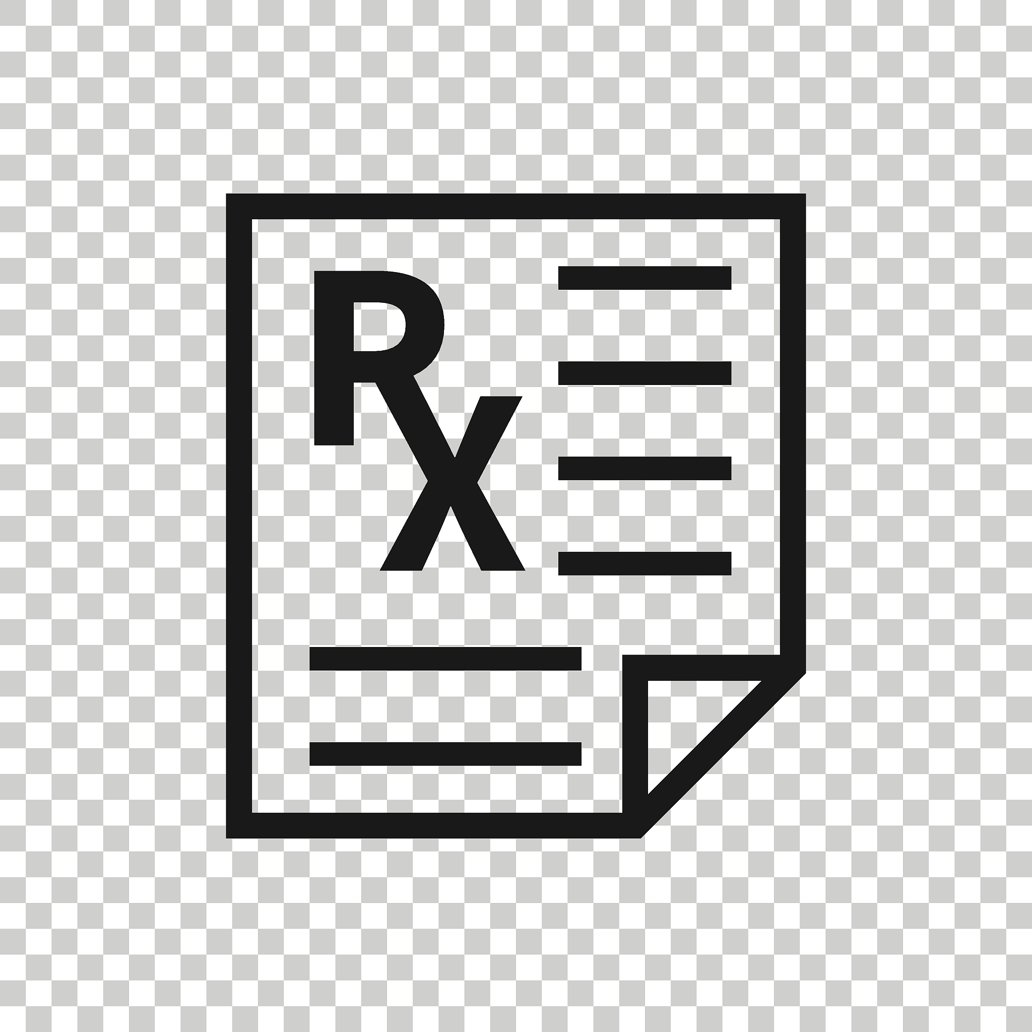 prescription icon in flat style. rx document vector illustration