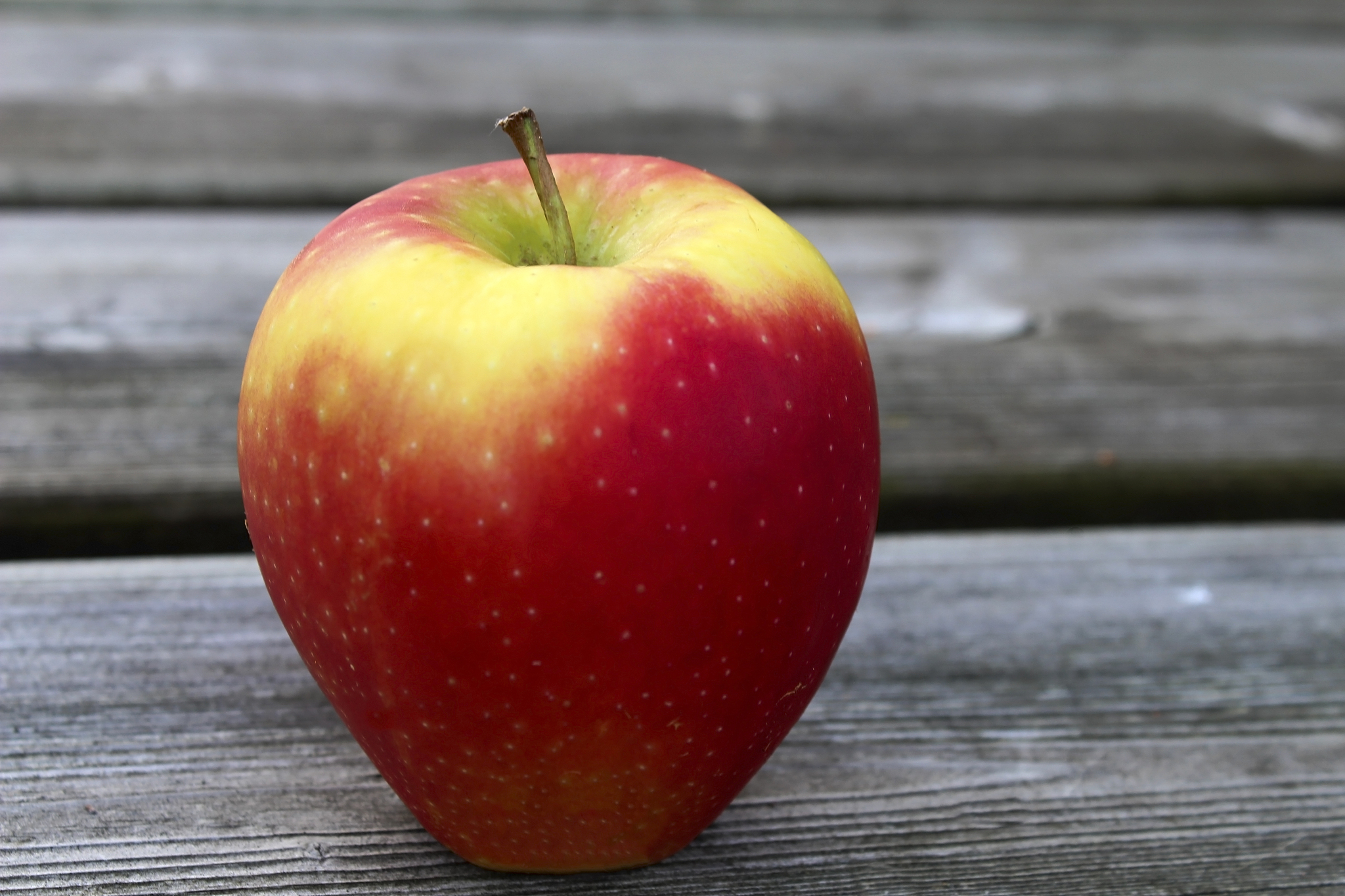 apple on wood