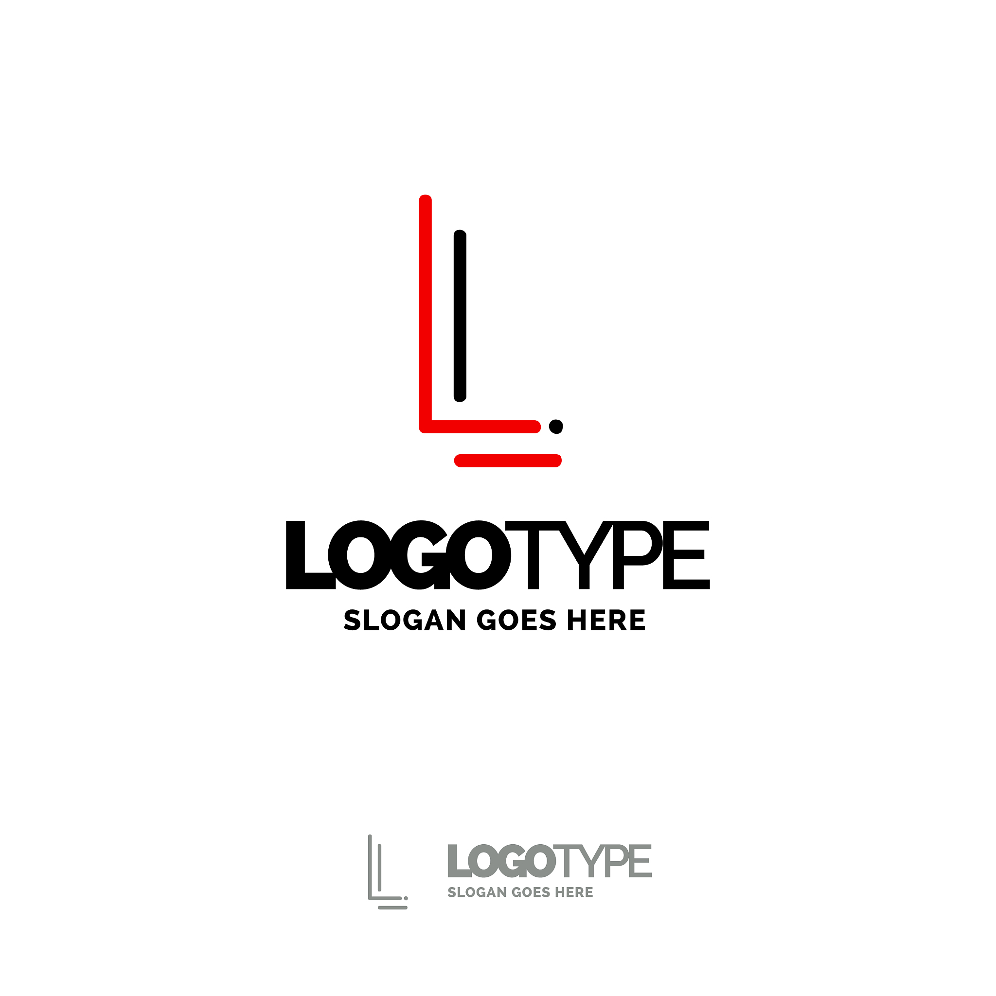 l logo digital logo template black and red logo