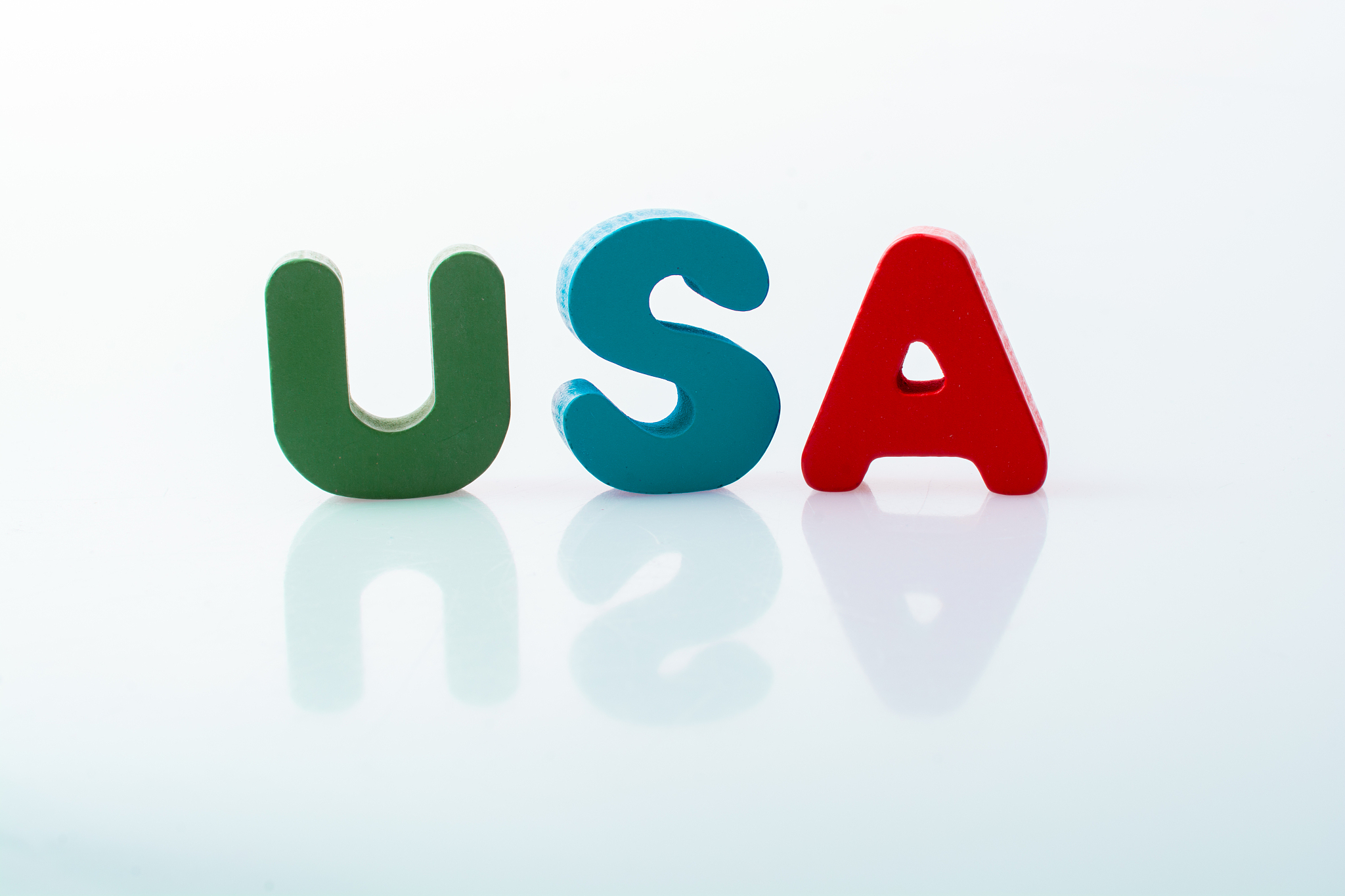 the word usa written with colorful letter blocks