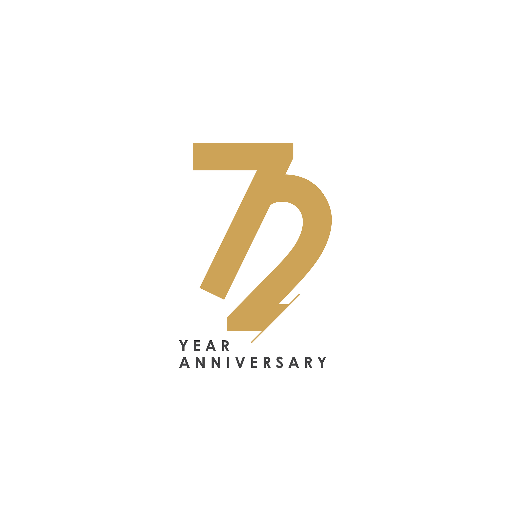 72 year anniversary logo template design