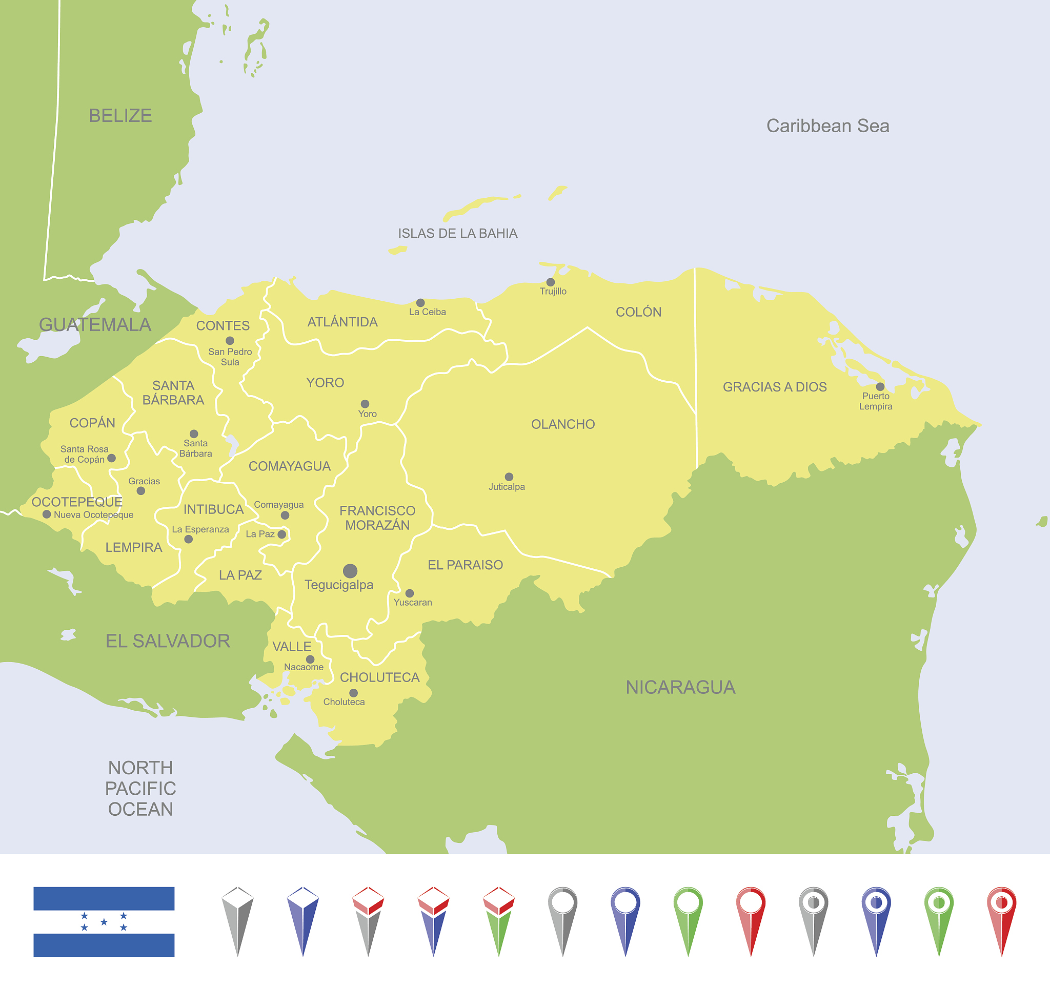 map of honduras