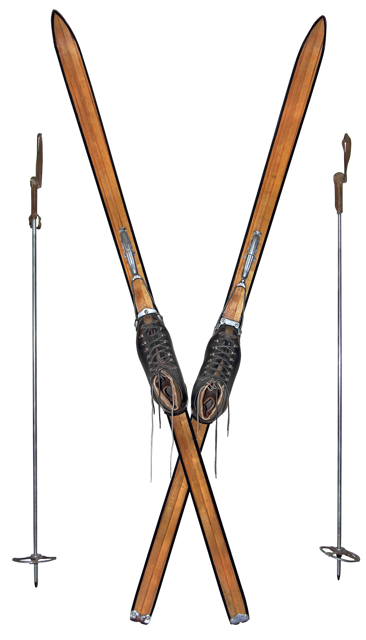 wooden skis