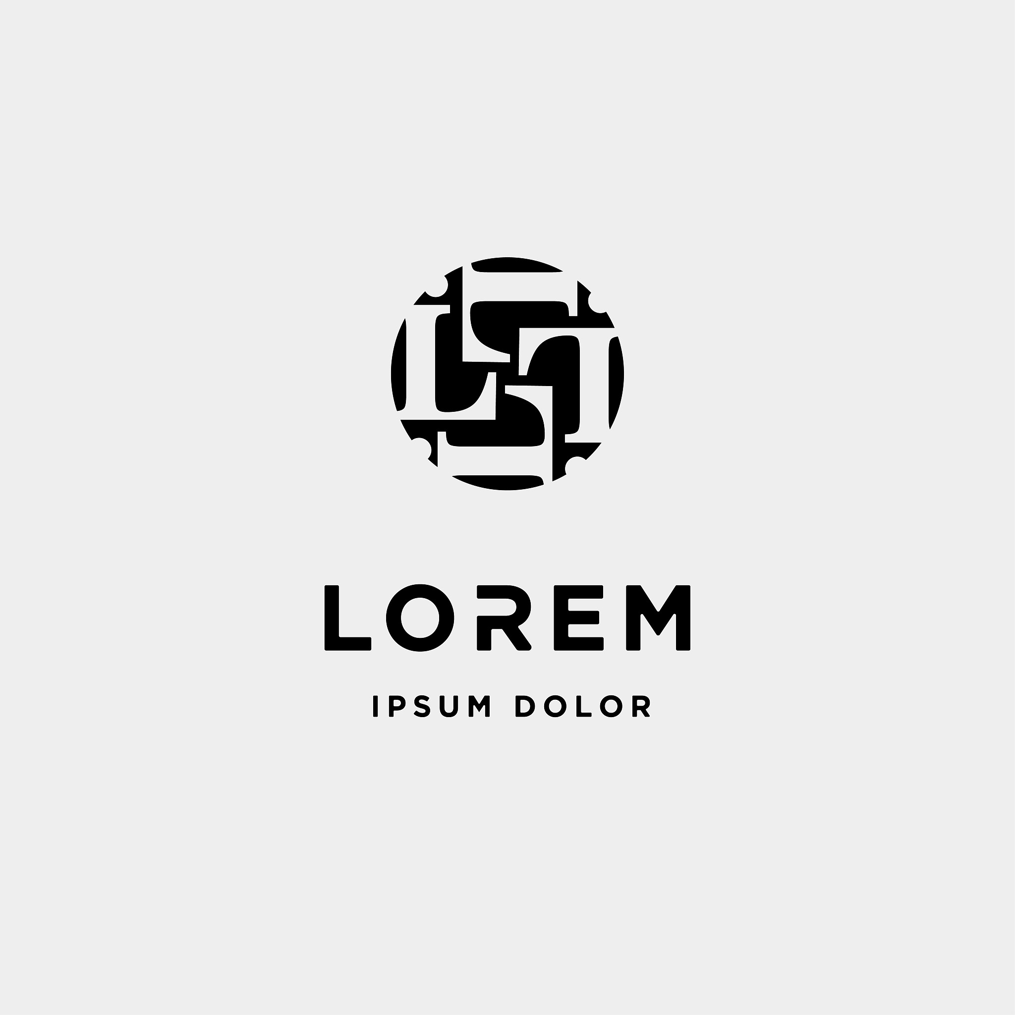 letter l ll symbol retro badge