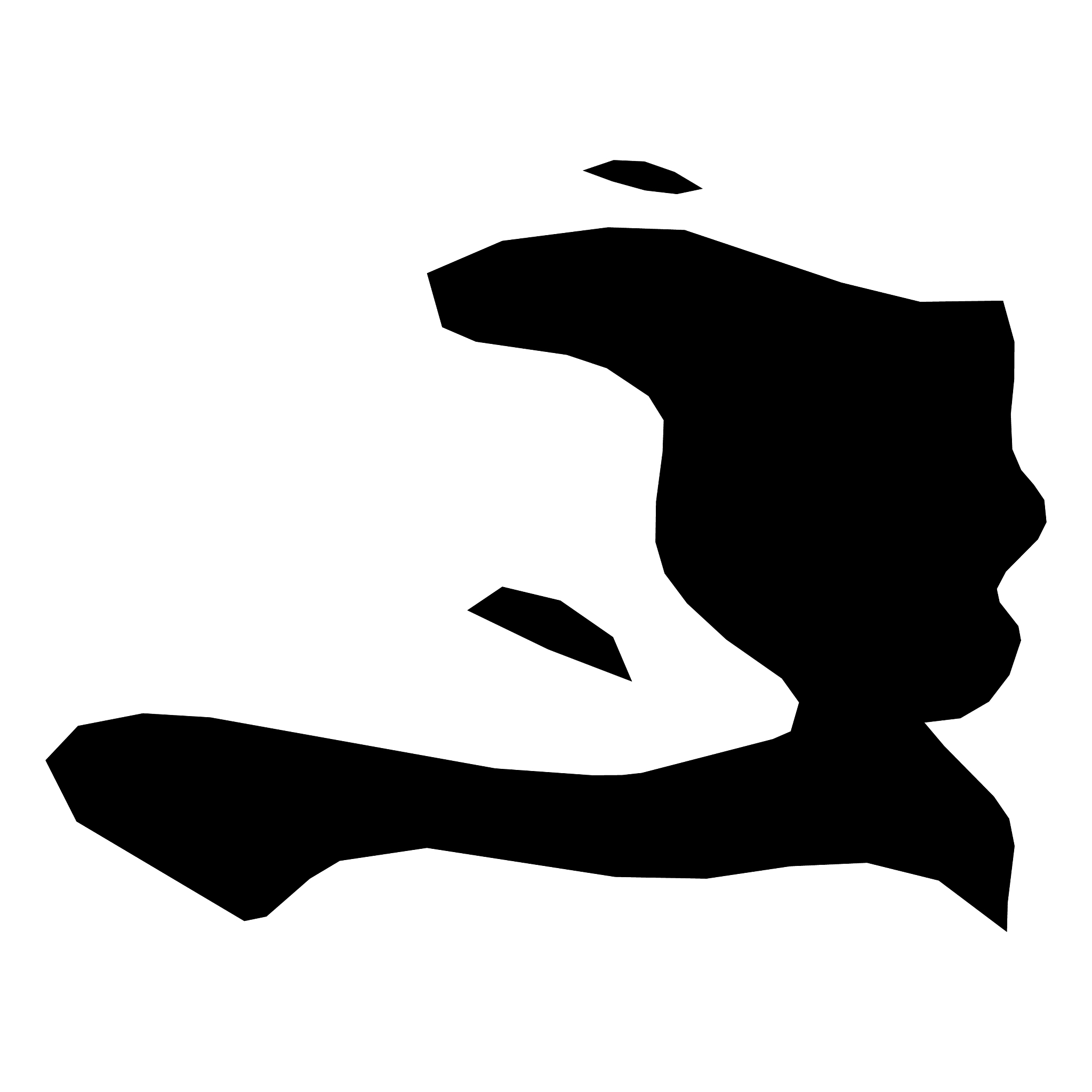 haiti - solid black silhouette map of country area