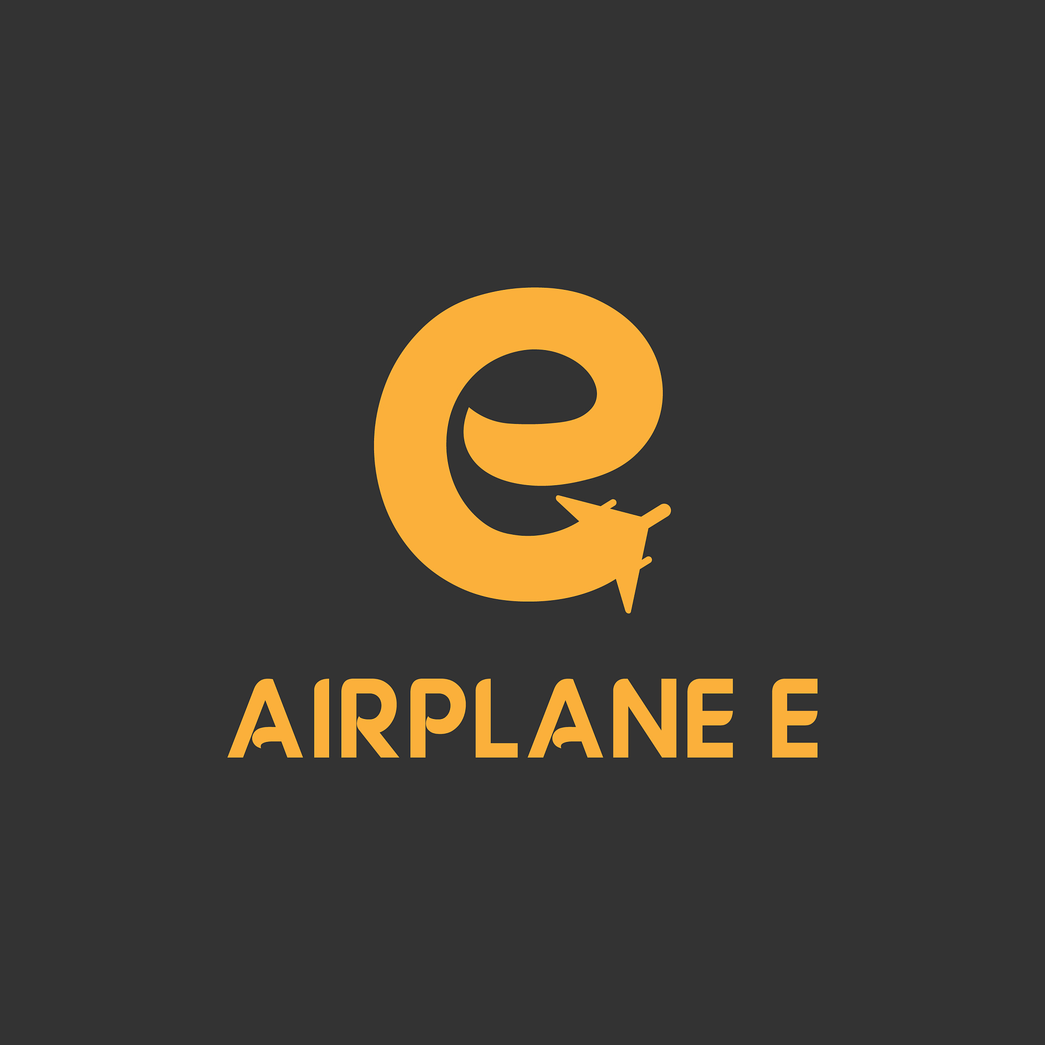 initial e travel logo design orange color