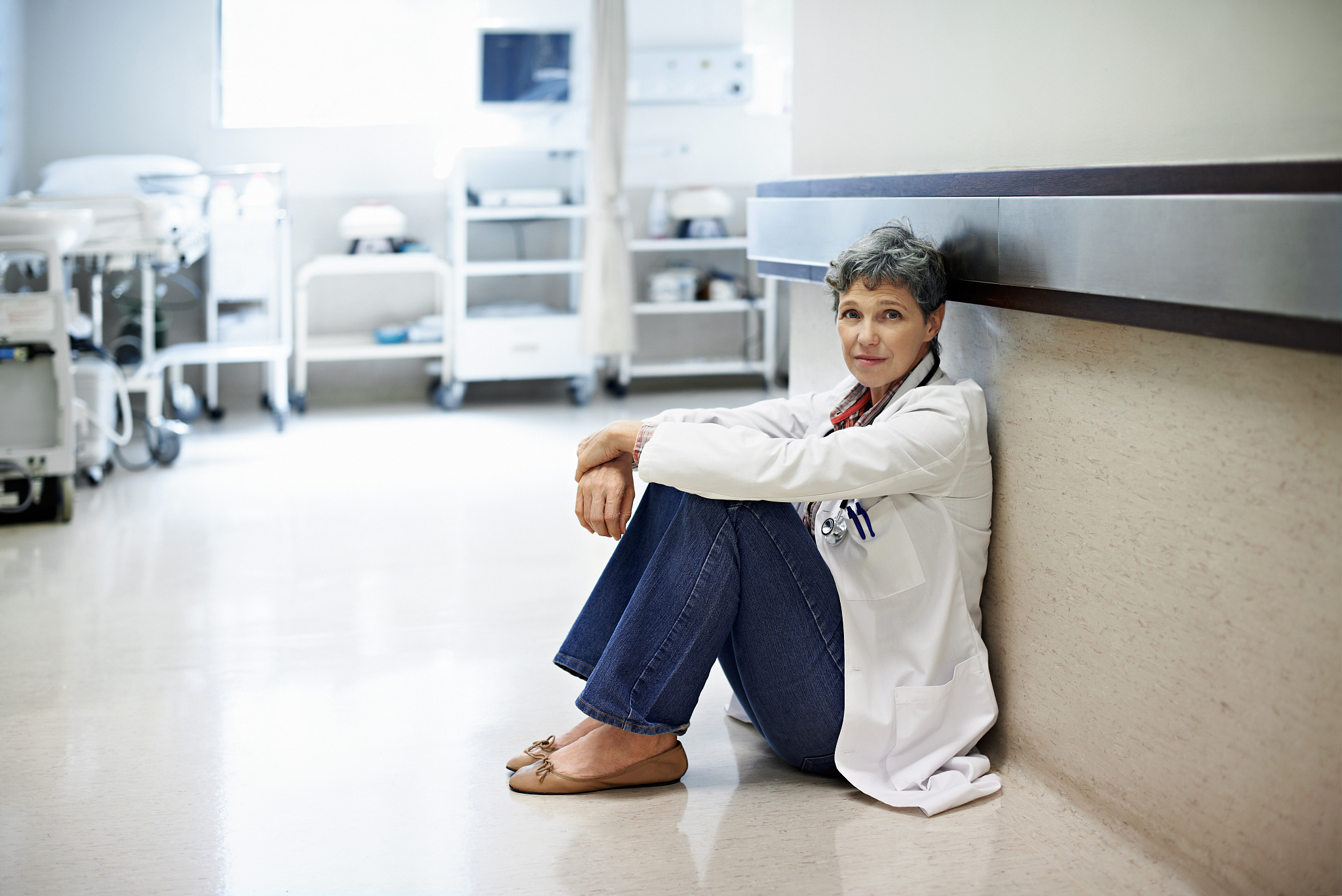 taking a quick break on the ward