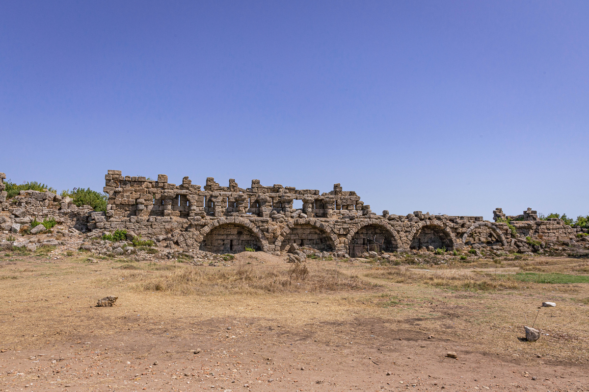 土耳其锡德 devlet agora 的遗址建筑<strong>遗迹</strong>