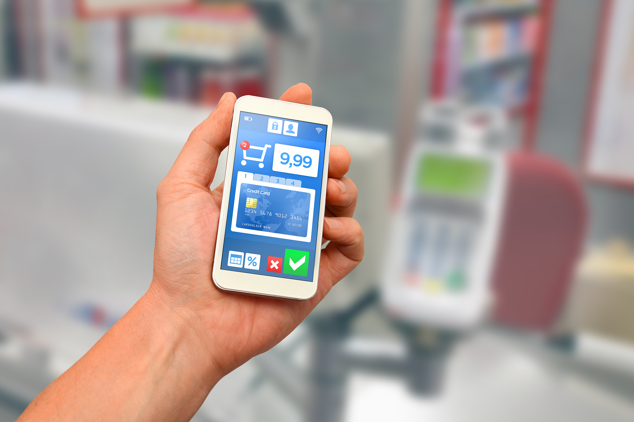 credit card mobile payment with smartphone wallet