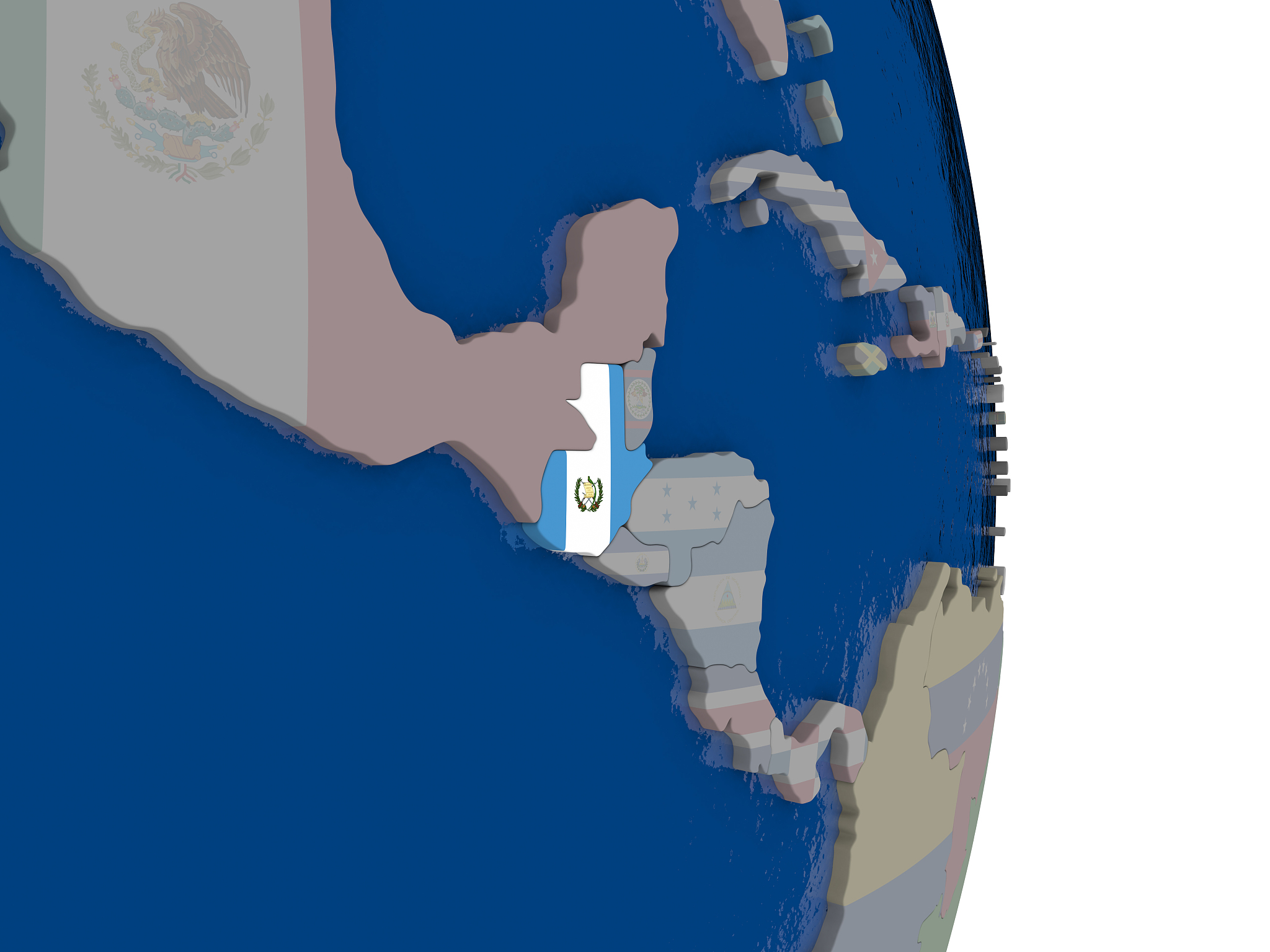 guatemala with its flag