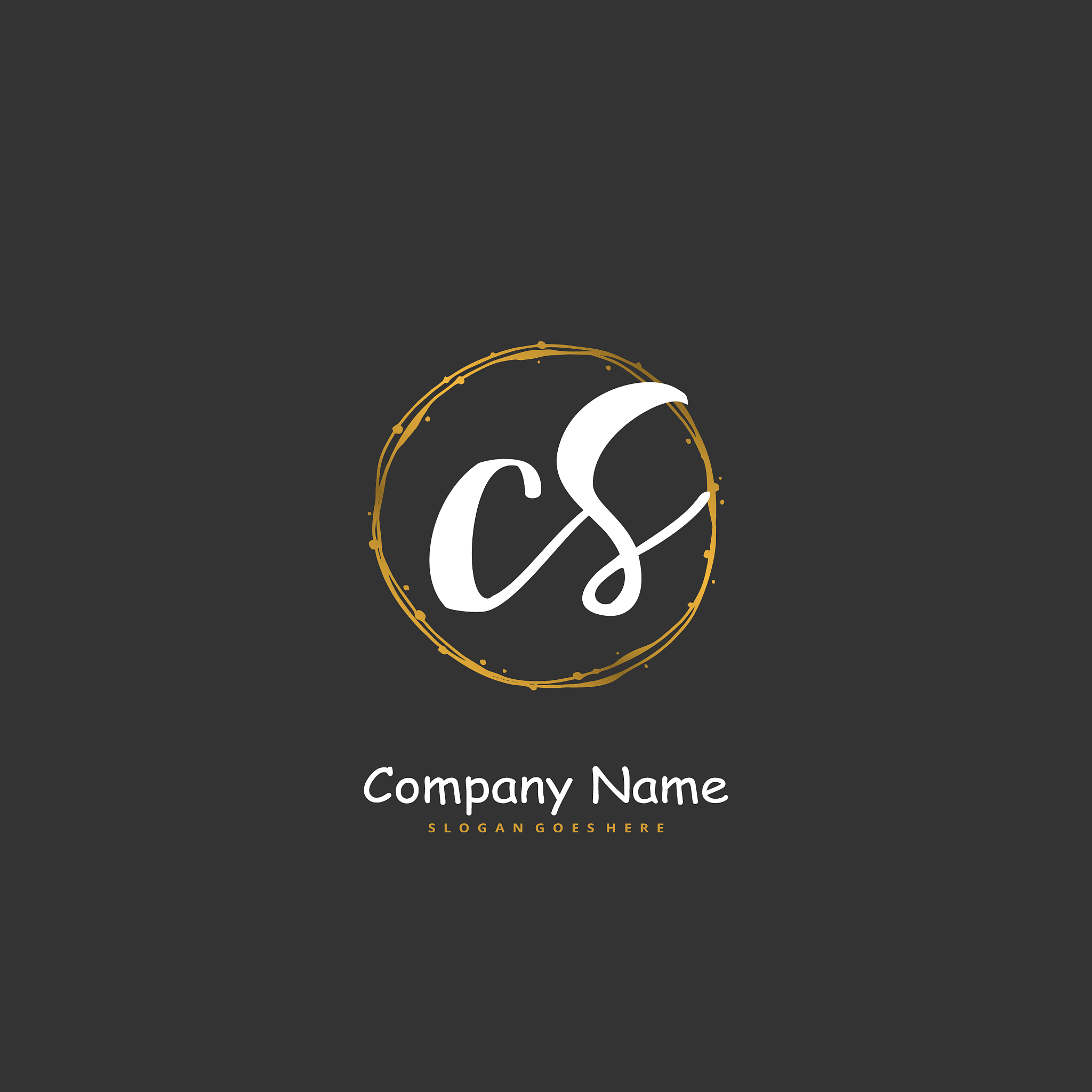 c s cs initial handwriting and signature logo
