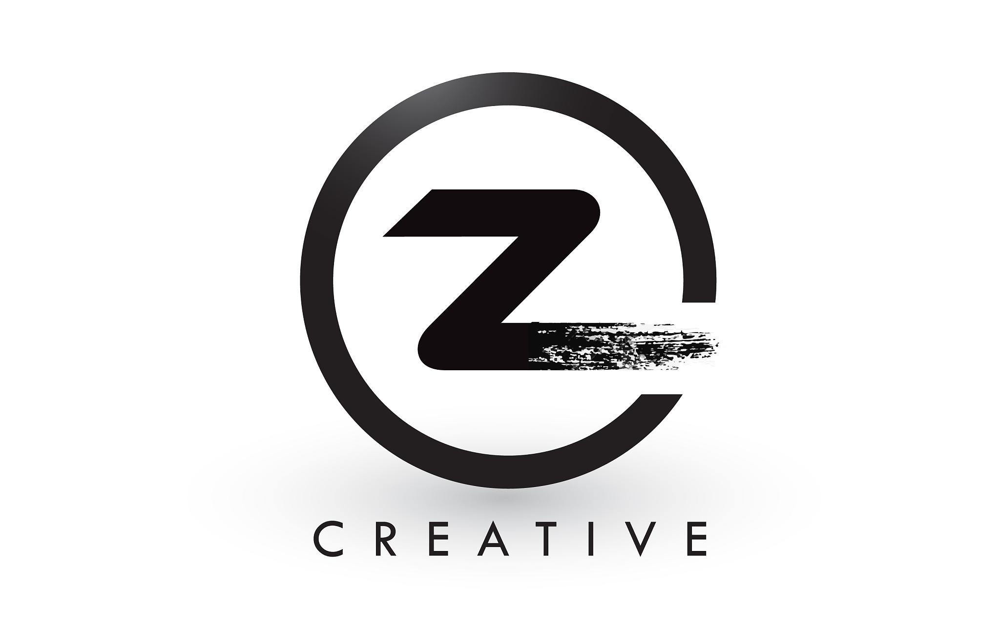 z brush letter logo design creative brushed