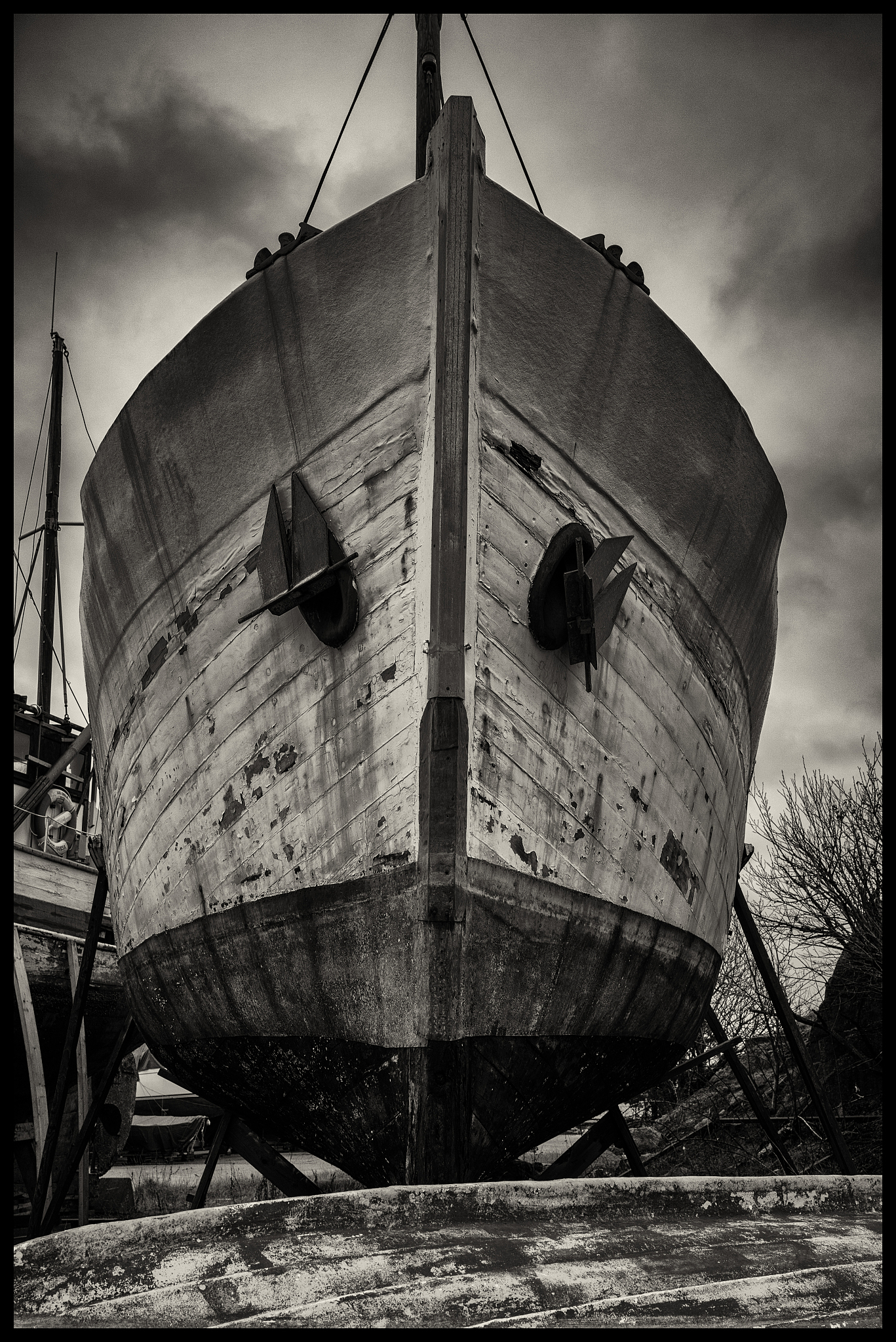 total of a very old sailing boat