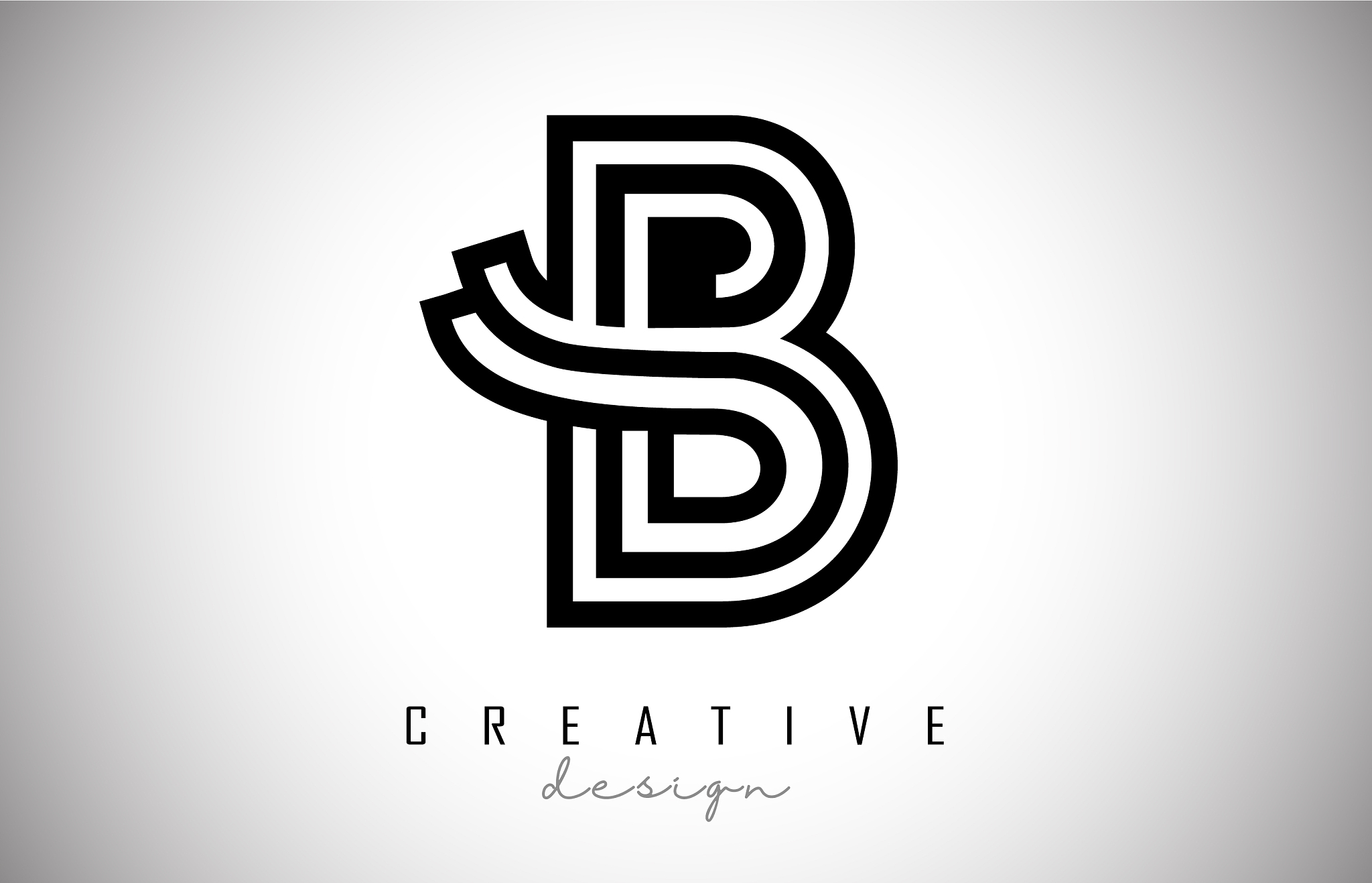b letter logo monogram design creative b letter