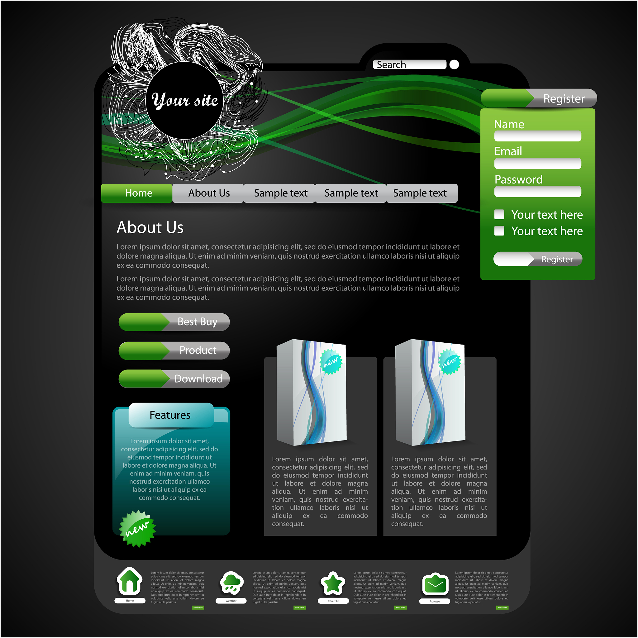 one page website template