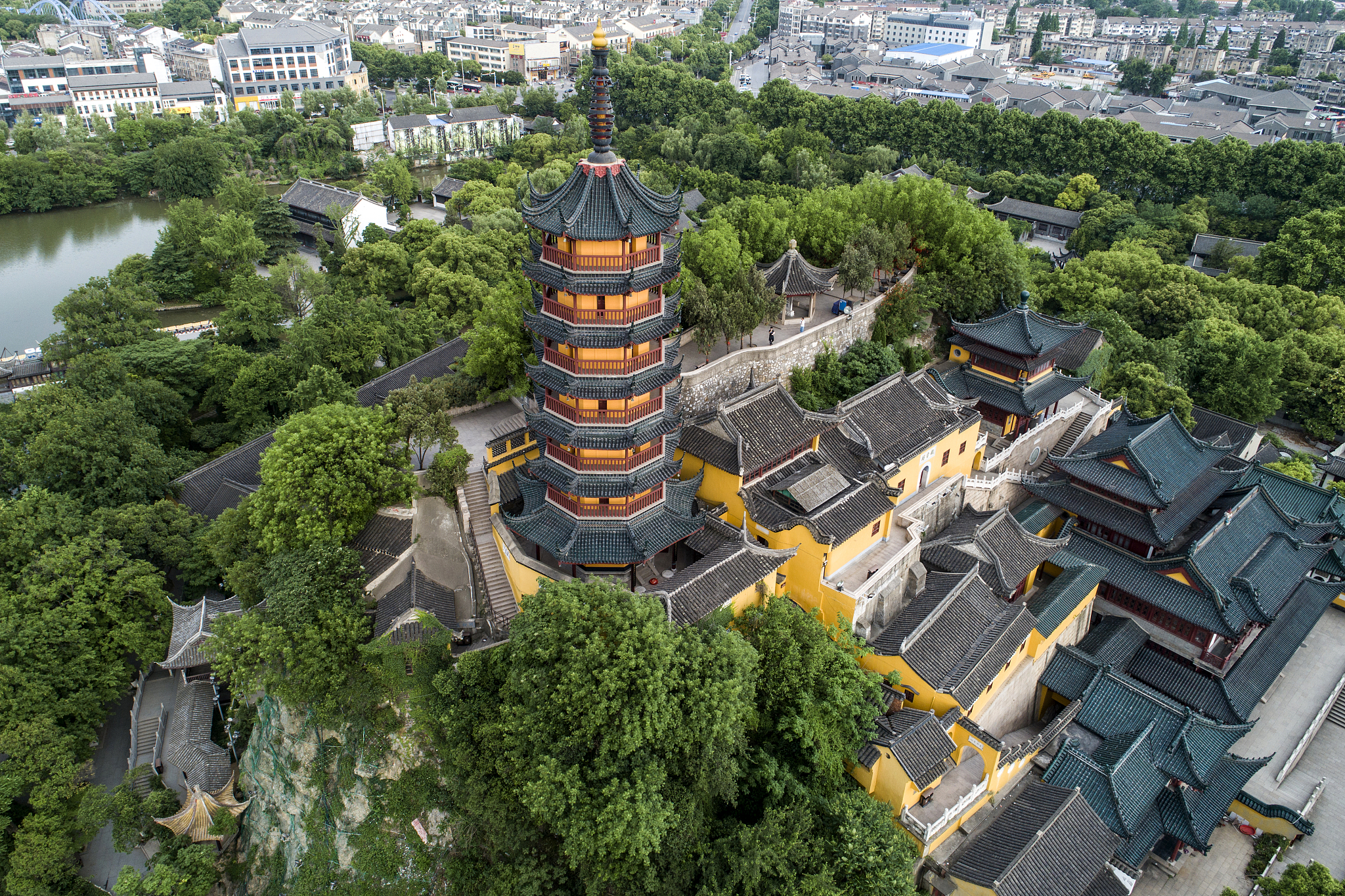 镇江 金山寺 慈寿塔 航拍